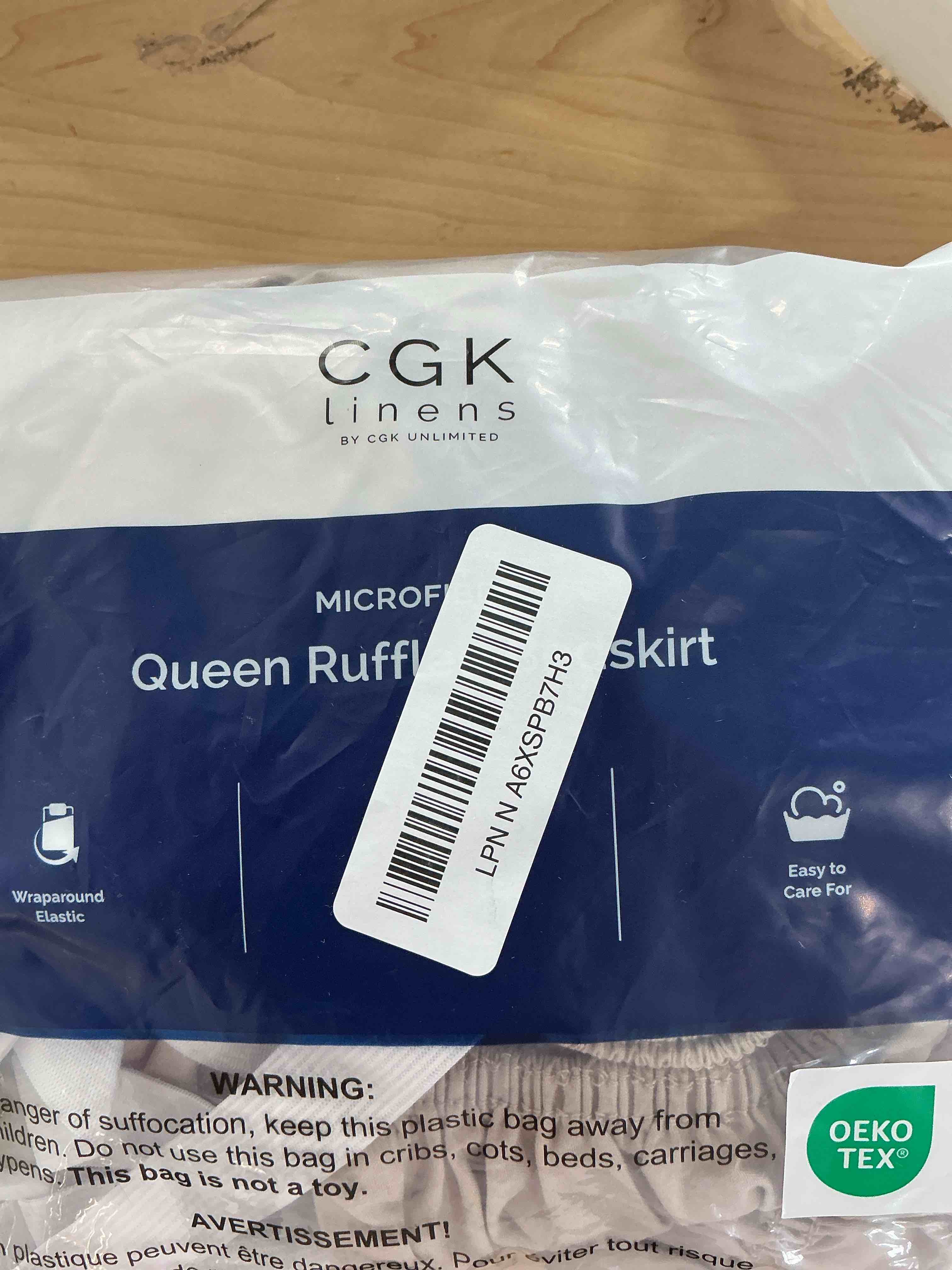 Condition photo showing Good Condition for Wrap Around Dust Ruffle Bed Skirt - Cream - for Queen Size Beds with 15 in. Drop – Easy Fit Elastic Strap - Pleated Bedskirt with Brushed Fabric - Wrinkle Free, Machine Wash - by CGK Linens Queen 15" - Drop 09 - Cream