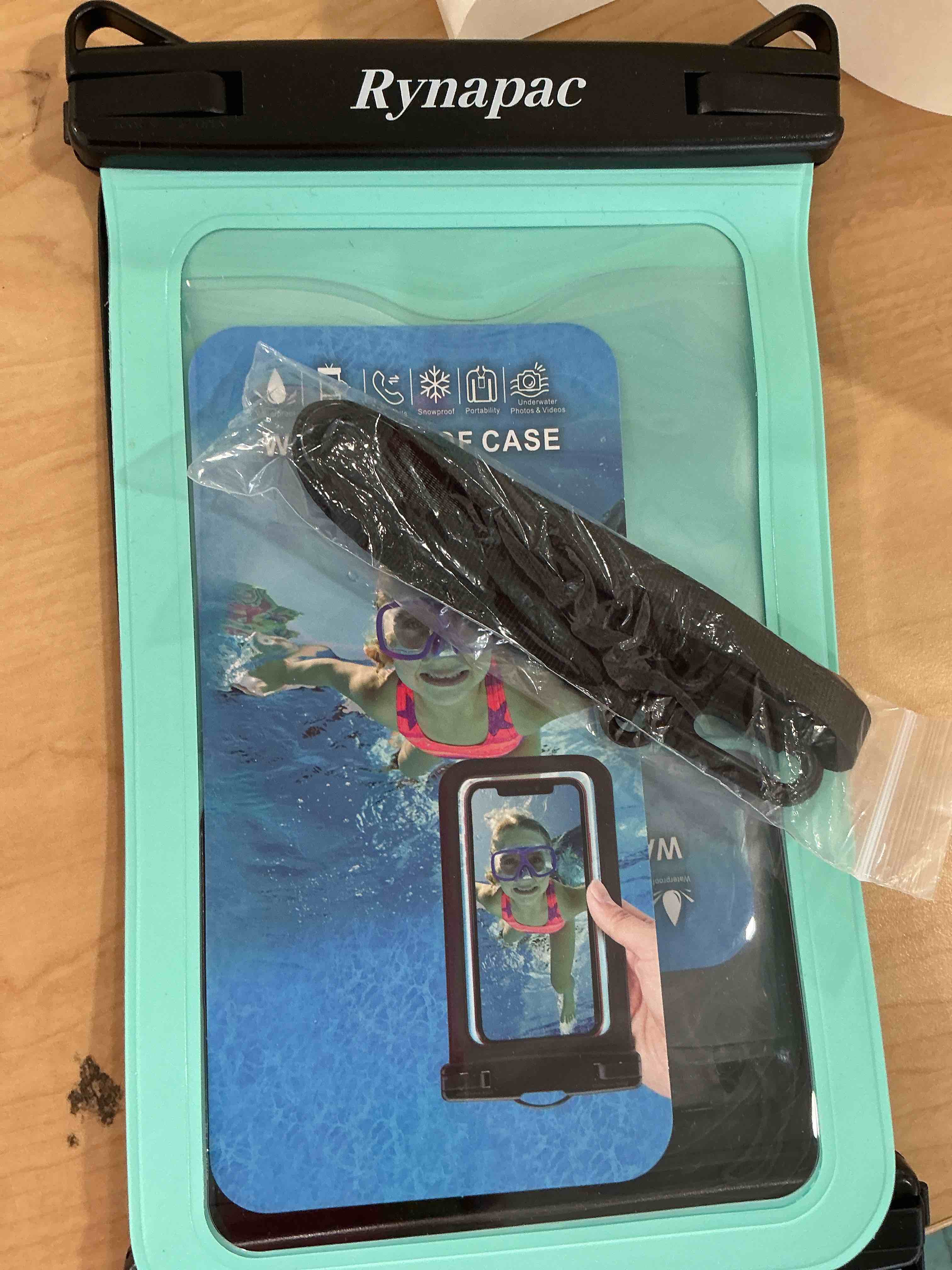 Condition photo showing New/Like New for [Up to 10"] Large Waterproof Phone Pouch Bag - 2 Pack IPX8 Waterproof Phone Case for iPhone 17 16 15 Pro Max Galaxy S25 S24 Ultra, Touchscreen & Underwater Photography, Beach Cruise Travel Essentials Extra Large [10-inch] [Black + Mint] Large Waterproof Phone Pouch