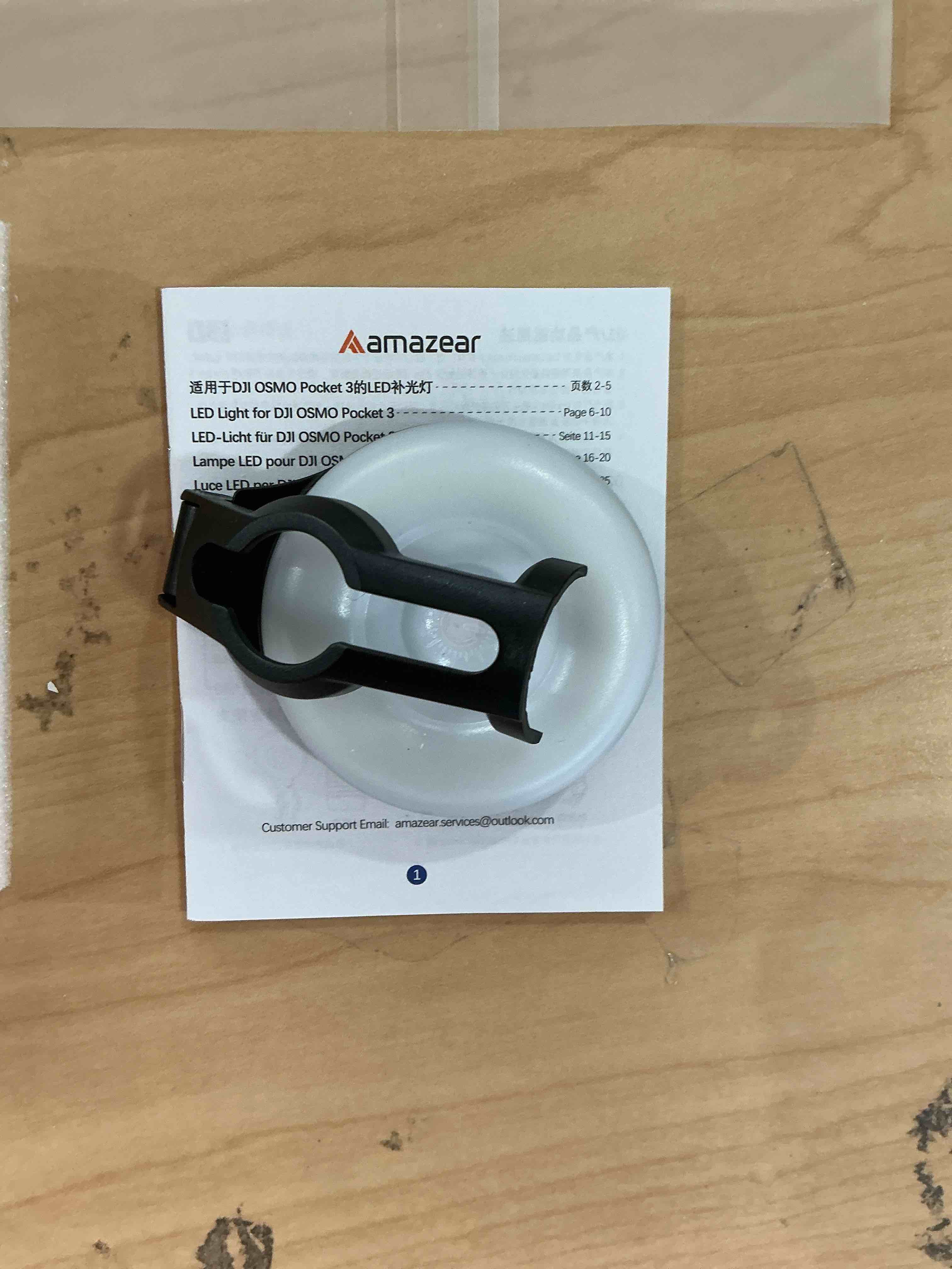 Condition photo showing New/Like New for AMAZEAR LED Light for DJI OSMO Pocket 3 Accessories, Auto-Follow Gimbal Selfie Vlog Video Auxiliary Fill Lighting, CRI?95, 3-Color Temp 2500-9000K Brightness Adjustable, 2W USB-C (Black)