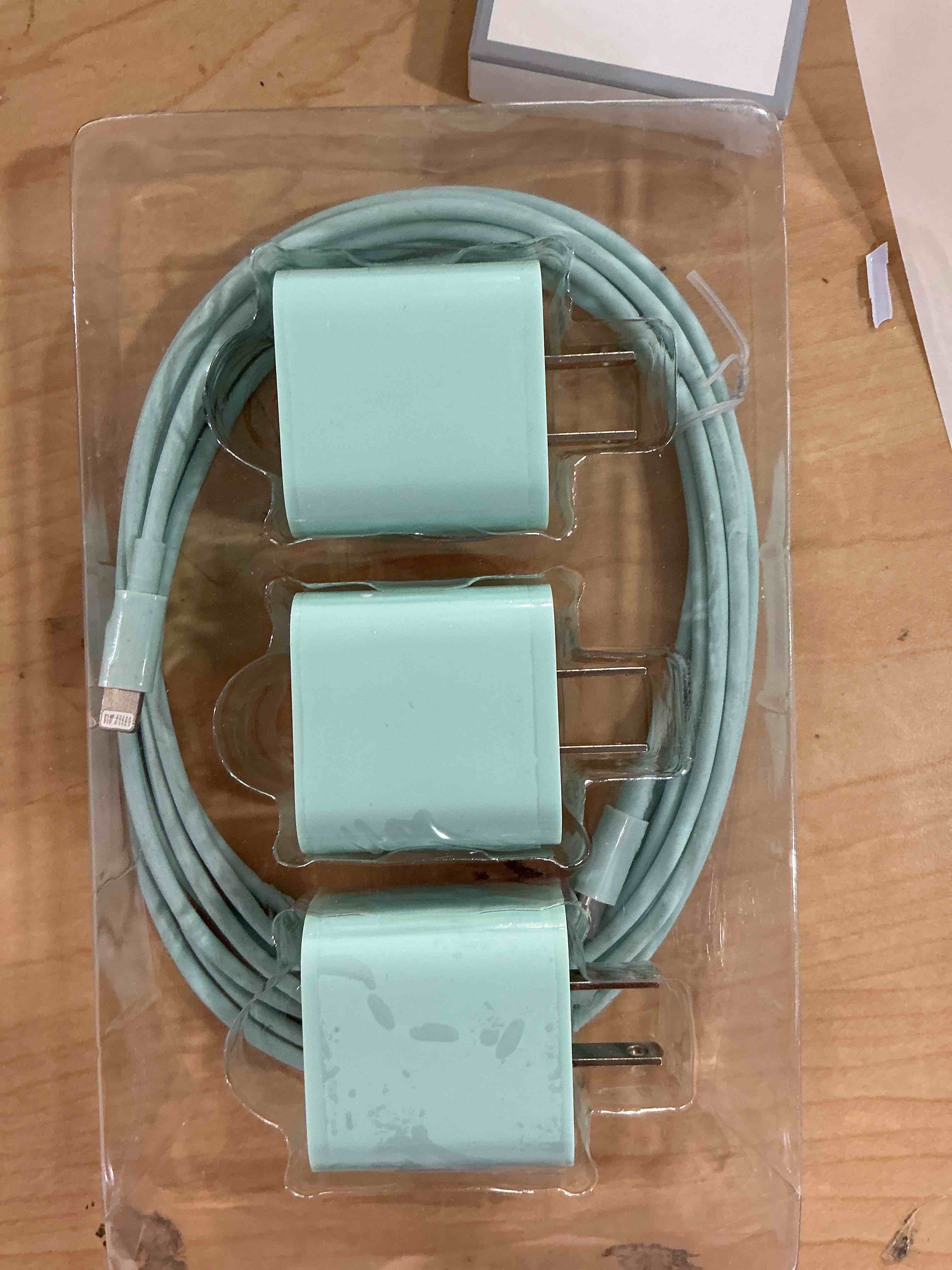 Condition photo showing New/Like New for Fast Charger for iPhone 17 16 15 Charger Fast Charging, 6+10ft USBC to USBC Cable Cord &20W Type C Block for iPhone 17 Air, 16e, 17 16 15 (Pro Max/Pro/Plus), iPad Pro/Air/Mini, Green Green 6+10FT