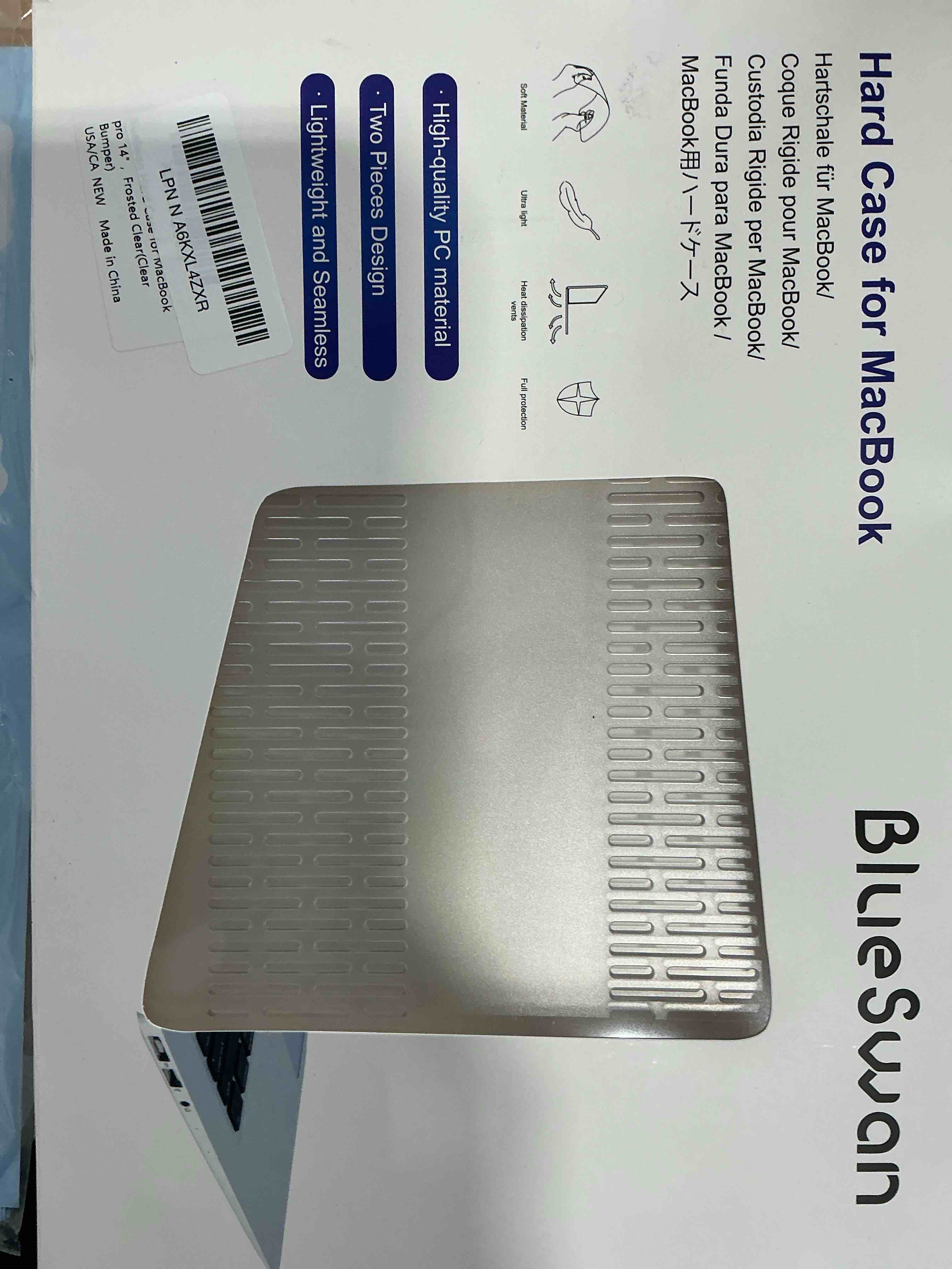 Condition photo showing Good Condition for blueswan anti-cracking hard shell case compatible with macbook pro 14-inch m5 2026 2025-2021 release m4 m3 m2 m1 pro/max chip, anti-fingerprint soft tpu bumper, frosted white