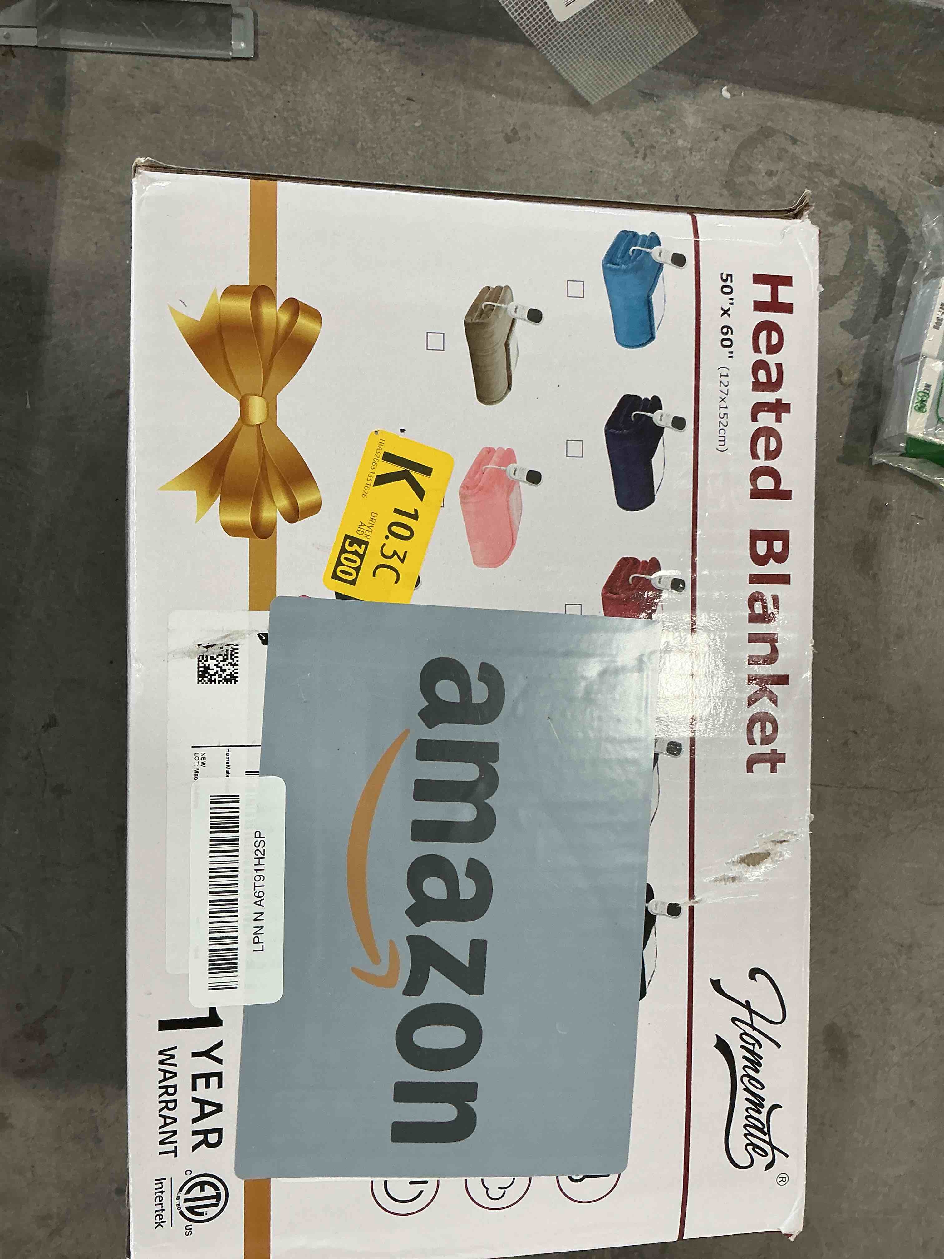 Condition photo showing New/Like New for Homemate Heated Blanket Electric Throw - 50"x60" Heating Blanket Throw 1/2/4/6/8 Hours Auto-Off 10 Heat Level Over-Heat Protection Flannel Sherpa ETL Certification 01 - Light Grey 50 Inch x 60 Inch