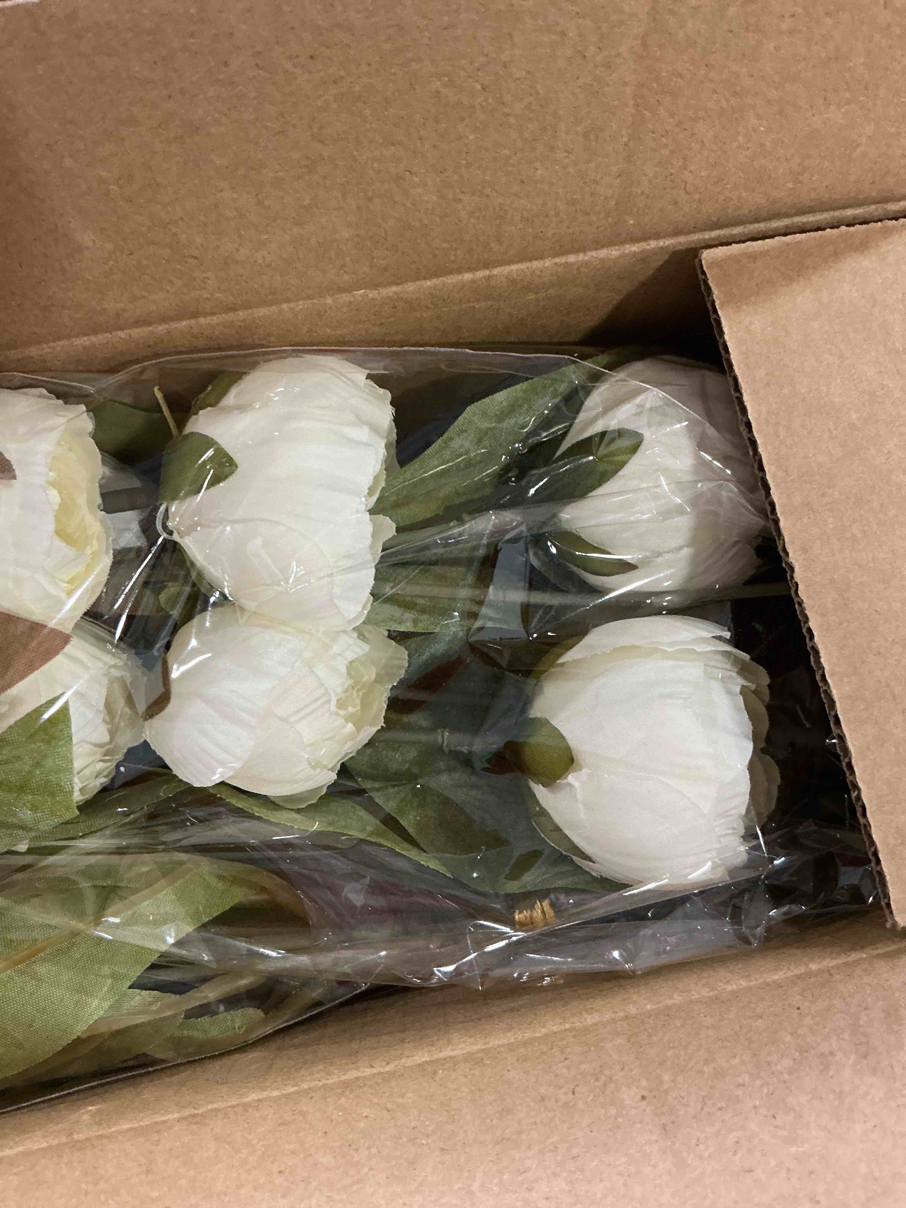 Condition photo showing New/Like New for VIERENA 6 Pcs Faux Silk Peony Artificial Flowers for Vase -27", Bulk Fake Peonies Branches with Stems for DIY Bouquet Centerpieces Wedding Fillers Arrangements Shower Decorations (Cream) 6 Cream