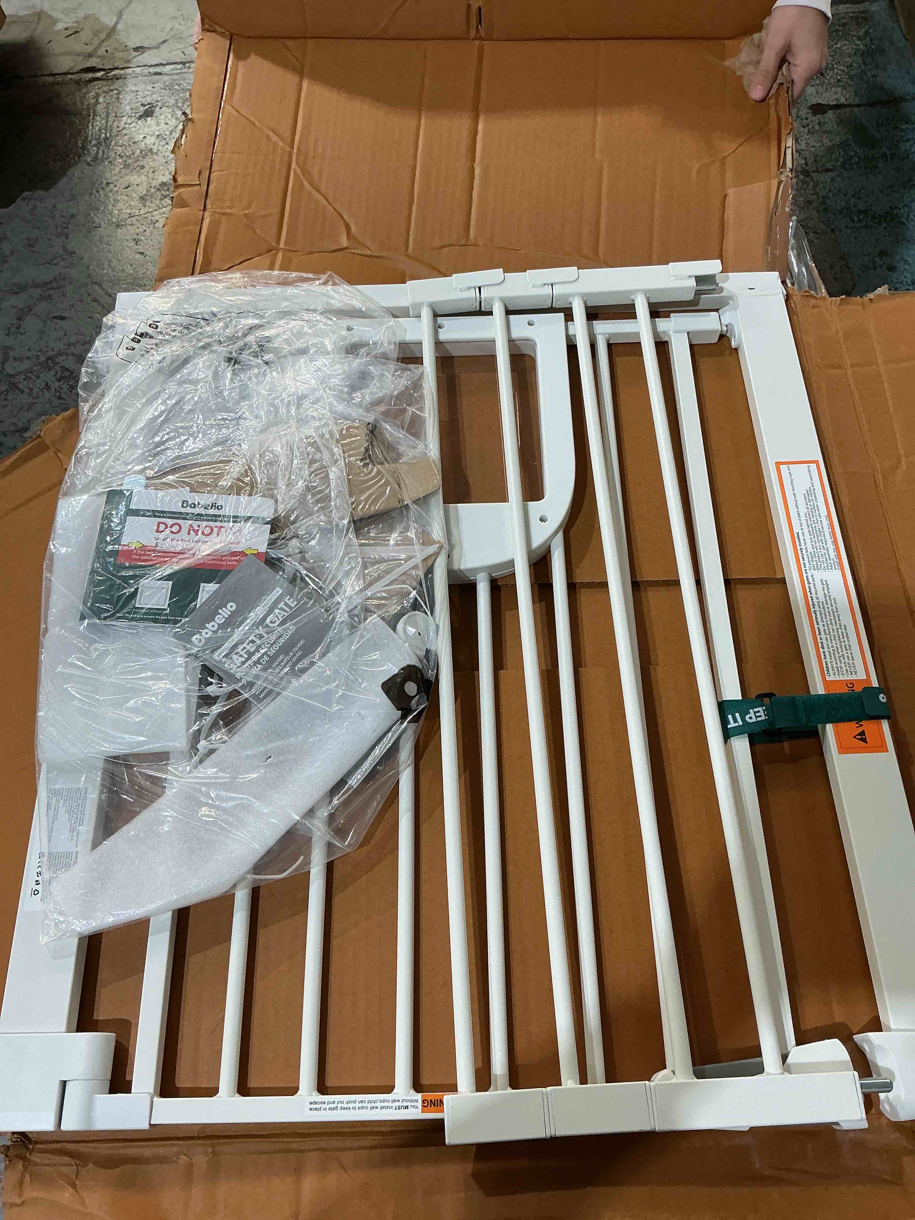 Condition photo showing New/Like New for Babelio Baby Gate with Adjustable Cat Door,29-43" Auto Close Durable Pet door for Stairs,Doorways and House,Pressure Mounted,Easy Install,Effortless Walk Thru,White White 29-43" Wide, 30" Tall