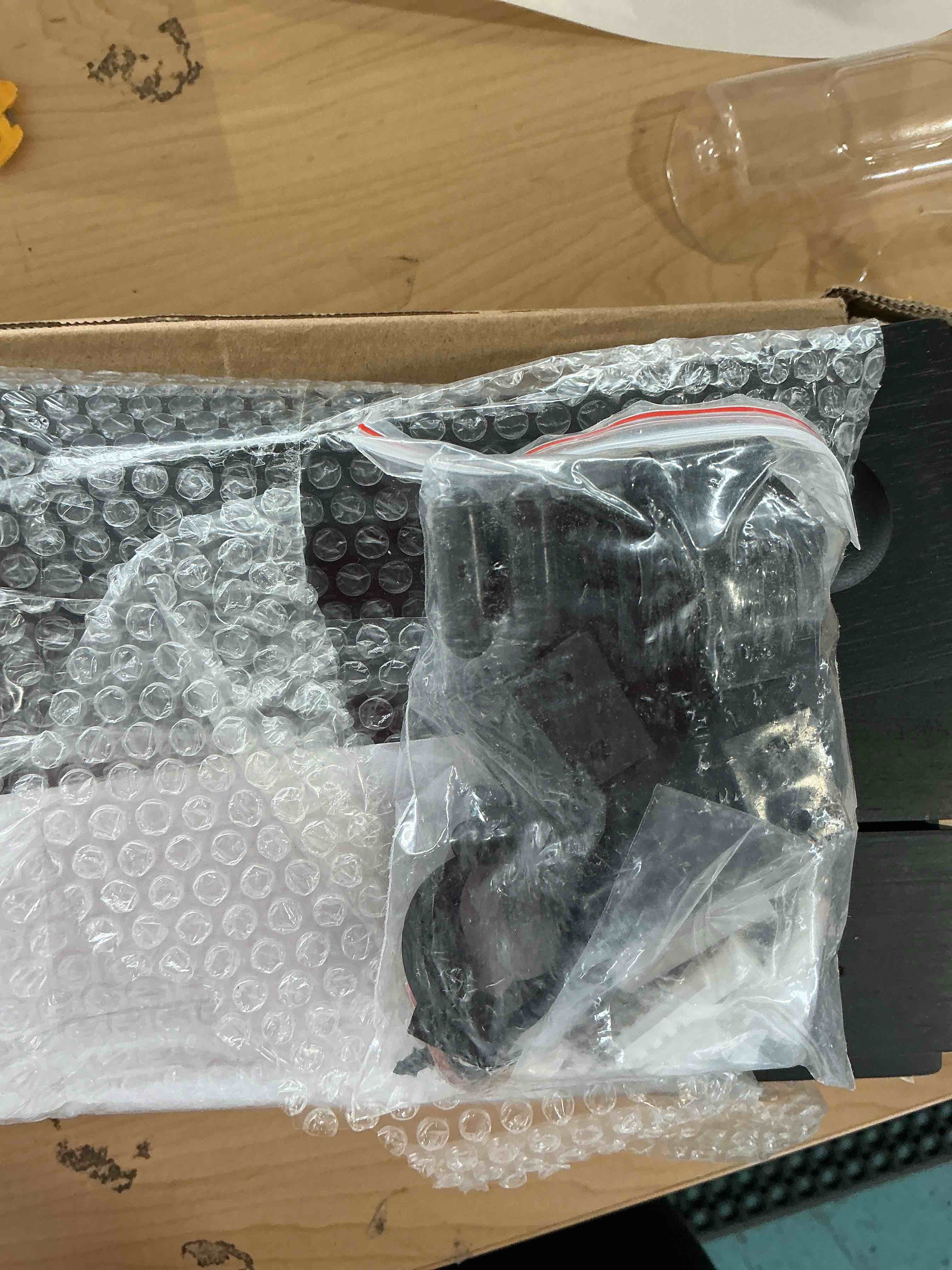 Condition photo showing New/Like New for Pool Stick Holder Wall Mount for 7 Cues, Wooden Billiards Pool Cue Rack, Pool Cue Holder Pool Table Accessories Equipment Organizer, Pool Cue Rack Billiards Accessories for Game Room Men Cave- Black