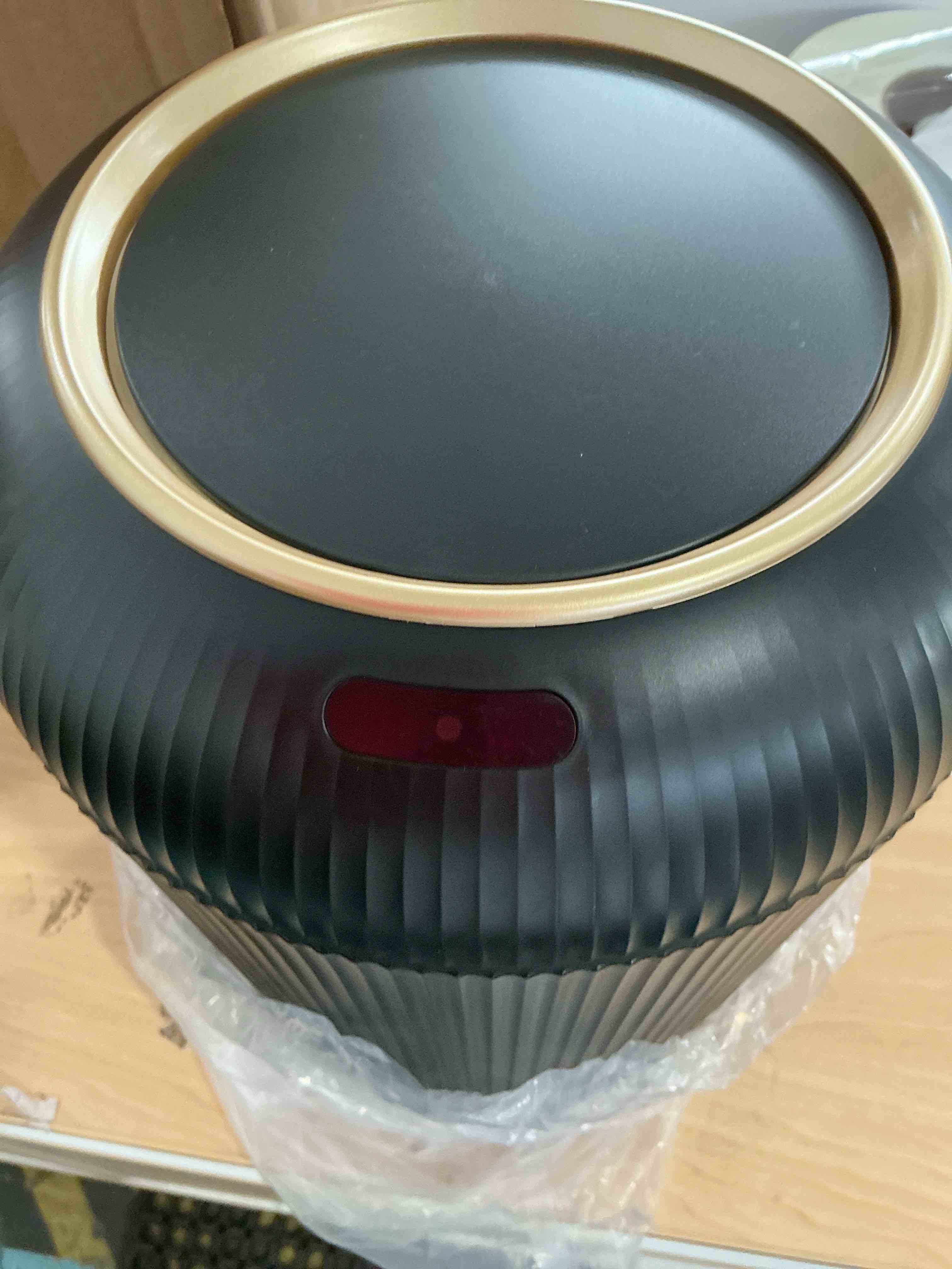 Condition photo showing New/Like New for URALFA Automatic Trash Can Bathroom, 3 Gallon Motion Sensor Trash Can with Lid, Soft Close, Removable Legs, Touchless Trash Bin, Smart Plastic Garbage Can for Bedroom, Office, Kitchen, Black Black 3 Gallon / 11 L