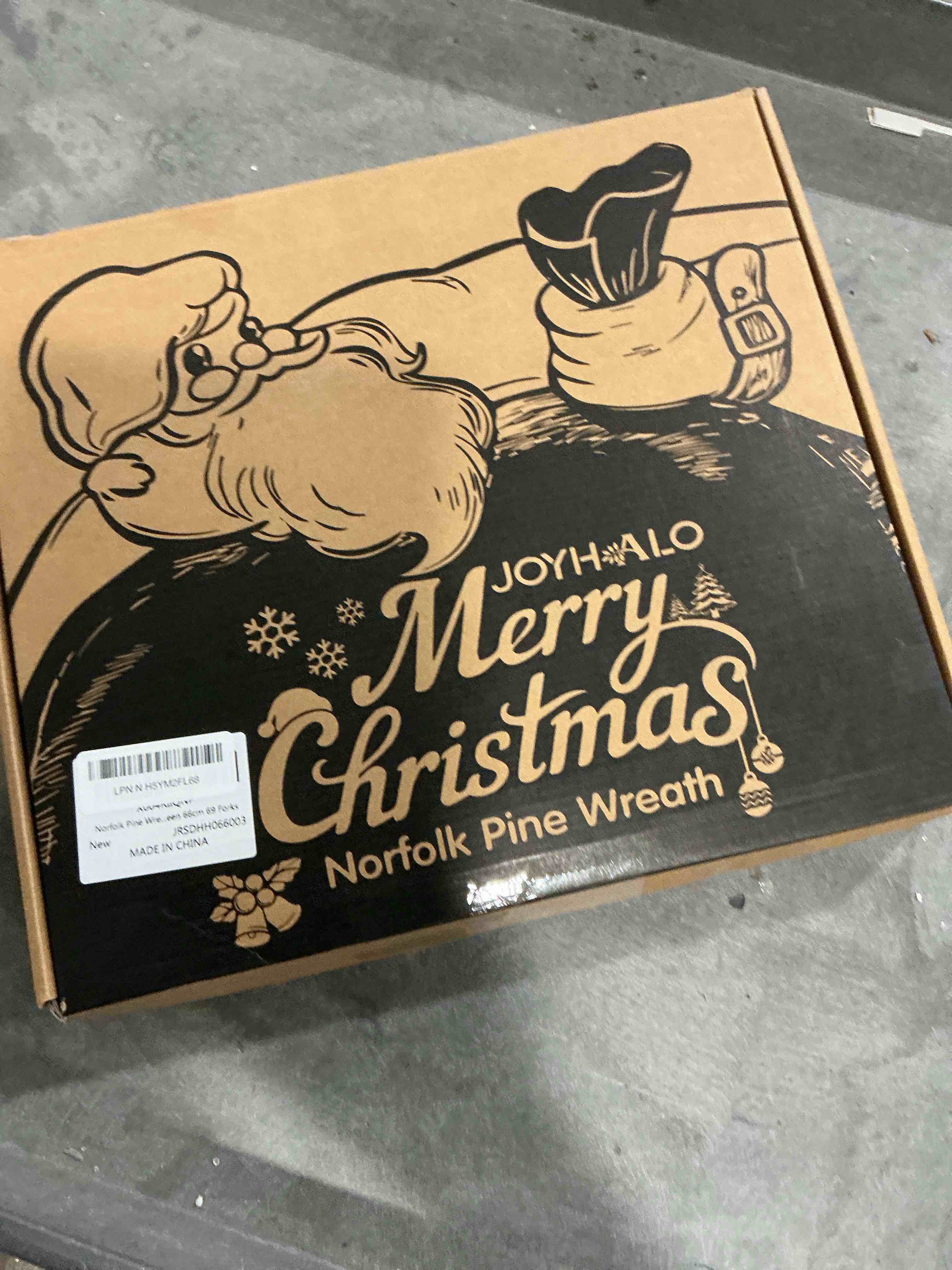 Joyhalo 23" Realistic Christmas Cedar Wreaths for Front Door, Real Touch Norfolk Pine Wreath Artificial Everygreen Wreath for Walls, Porches, Farmhouse Outdoor Christmas Decor