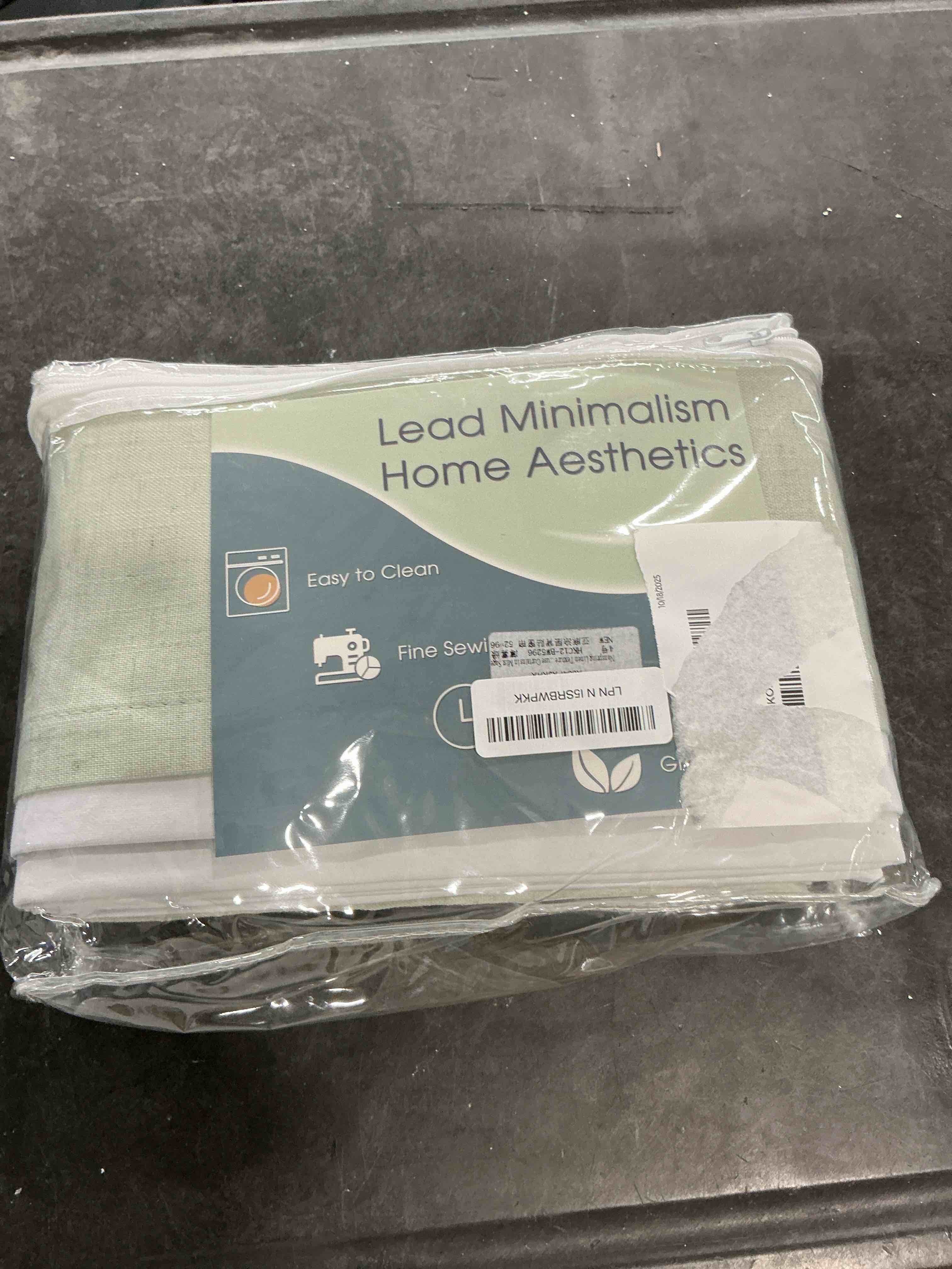 Nanspring Mist Sage Linen 100% Blackout Curtains 96 Inches Long for Bedroom Back Tab Rod Pocket Ther