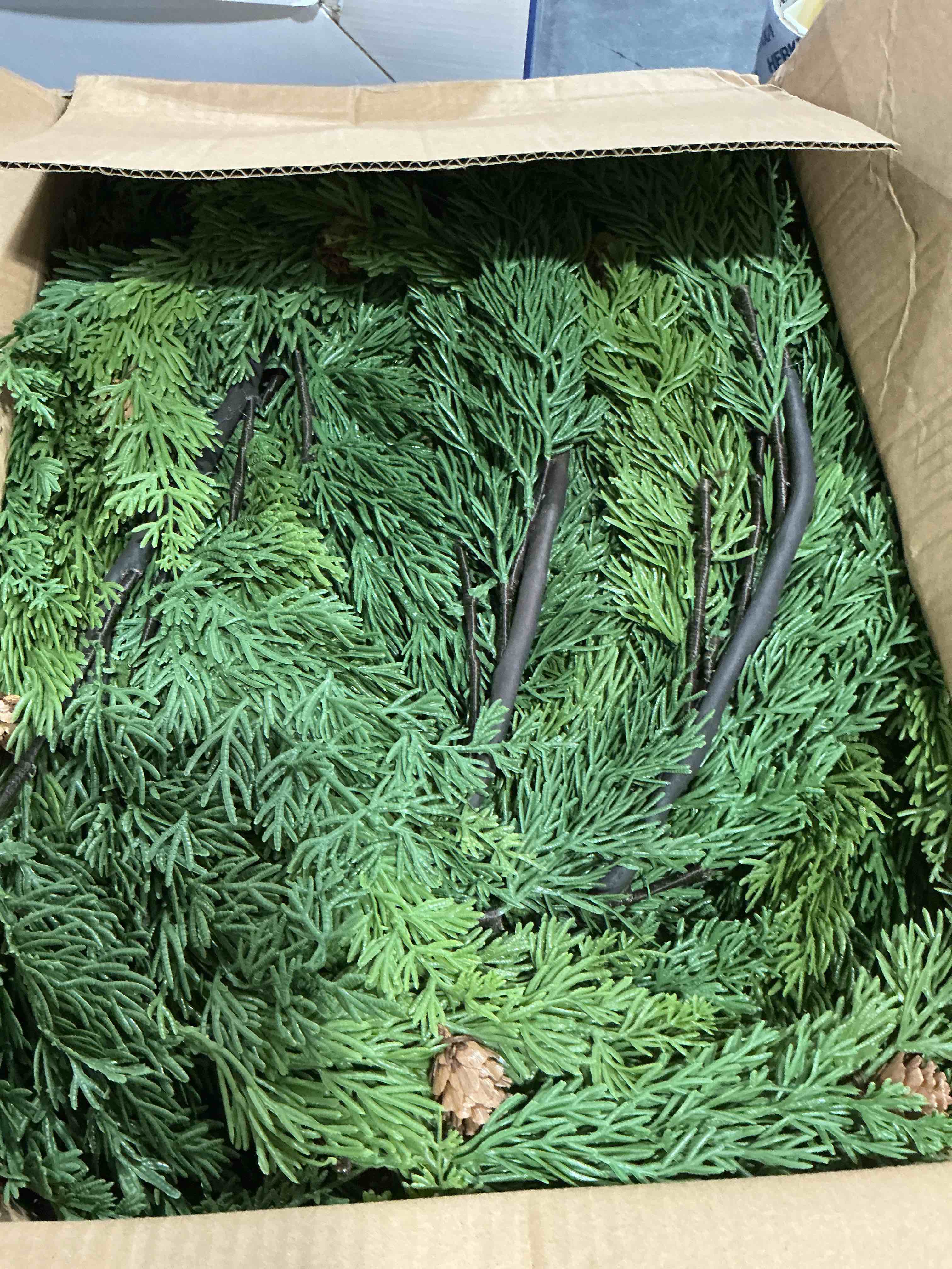 2PCS 6FT Christmas Garland, Cedar Garland -Realistic Greenery Cypress Pine Garland with Pinecones fo