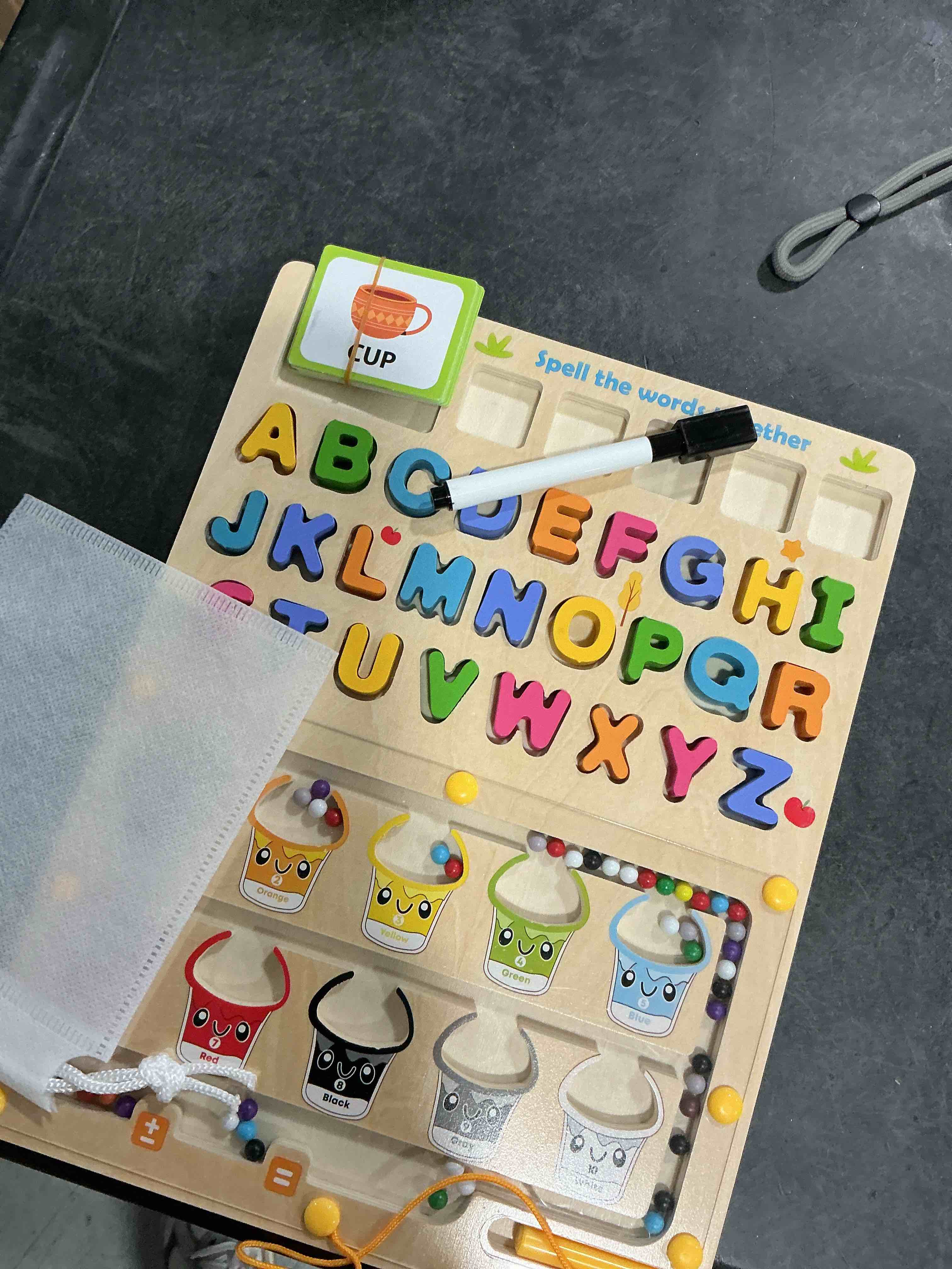 LIOKLICK 3 IN 1 Double Sided Montessori Toys- Magnetic Color and Number Maze, Toddler Wooden Alphabe