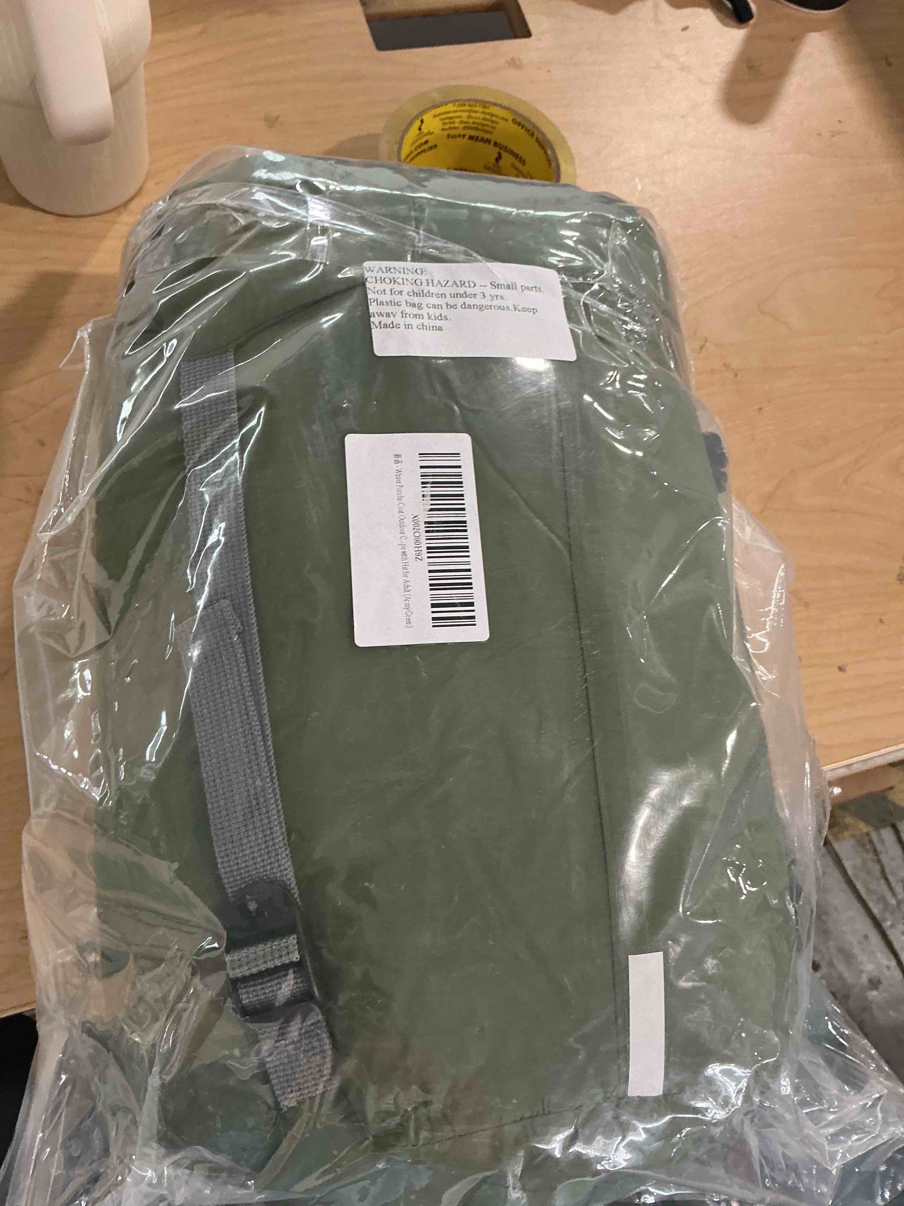 Condition photo showing New/Like New for blueshyhall outdoor camping blanket, 79'' x 54'' winter poncho coat warmth small quilt blanket water-resisitant sleeping bag cloak cape with hat for adult, green