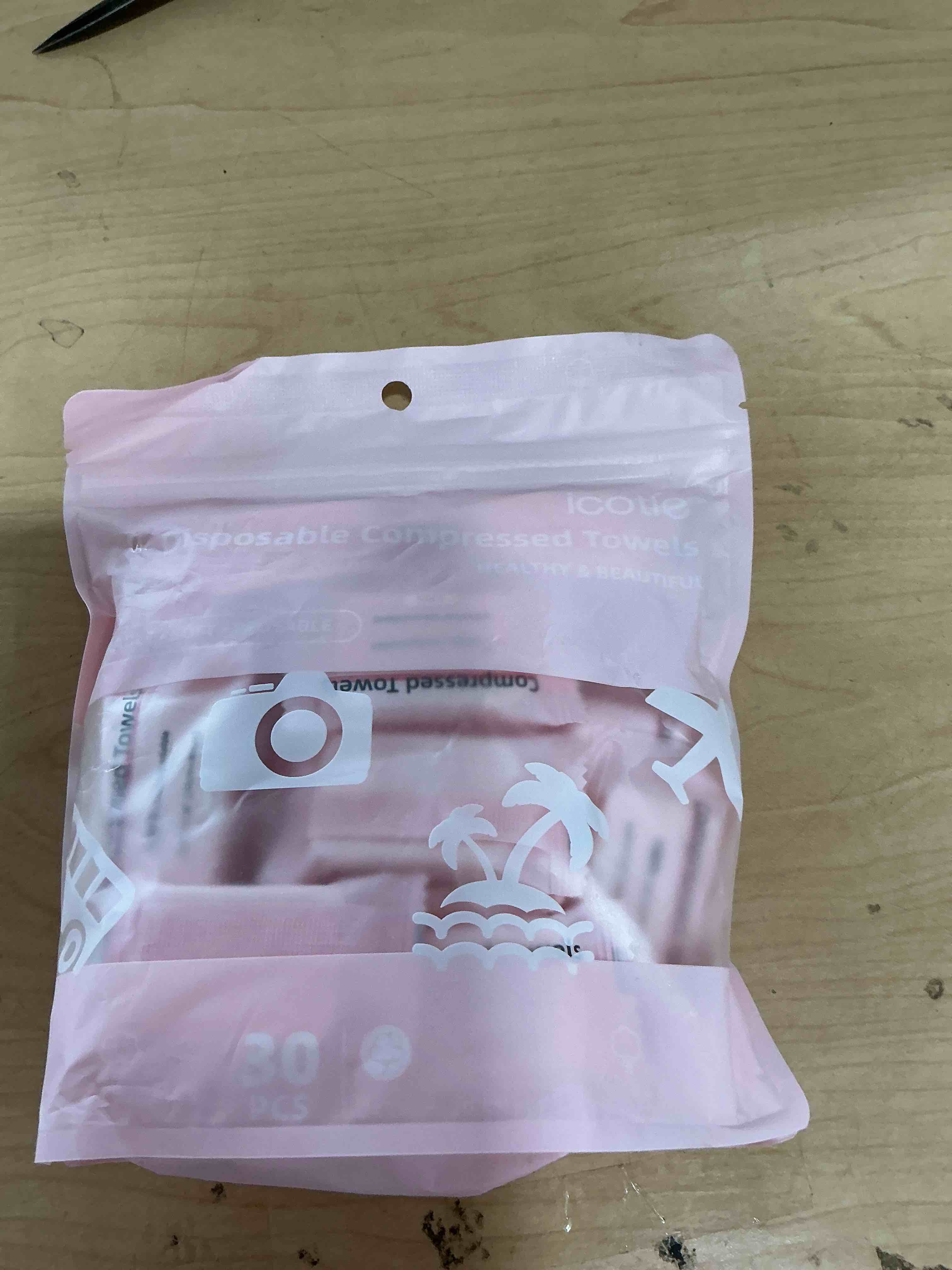 Condition photo showing Brand New for icotle compressed towel 30 pcs disposable compressed face towel portable cotton coin tissue camping towel for travel/home/outdoor activities