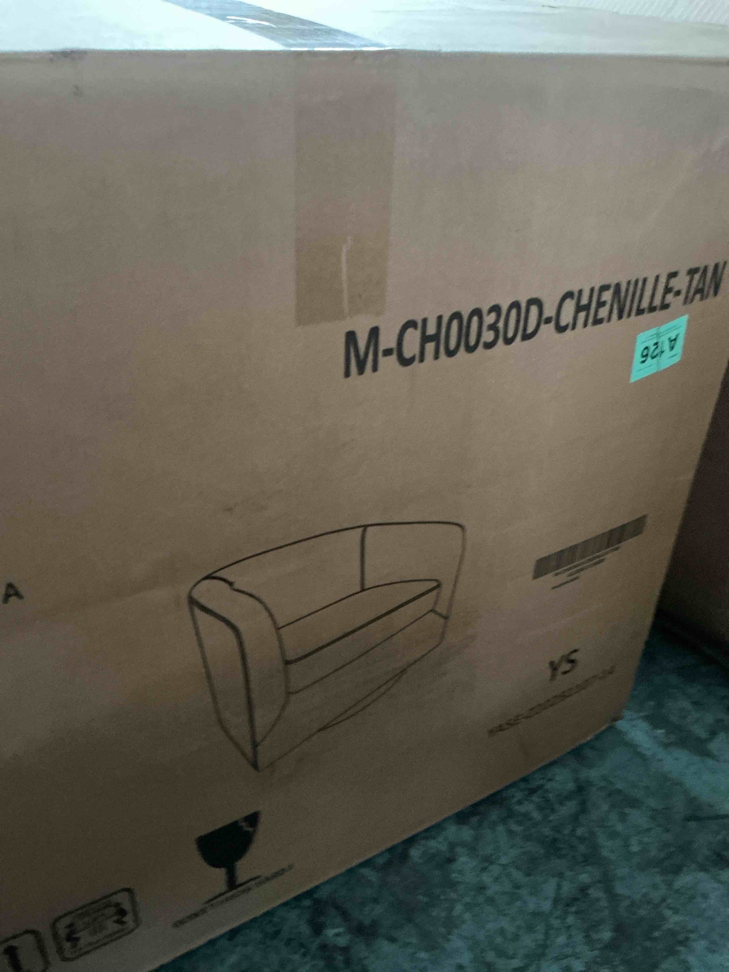 Condition photo showing New/Like New for zihanhome chenille swivel accent chair, living room chairs, no assembly upholstered armchair, 360°rotating barrel chair for bedroom, apartment & reading nook (1, light grey)