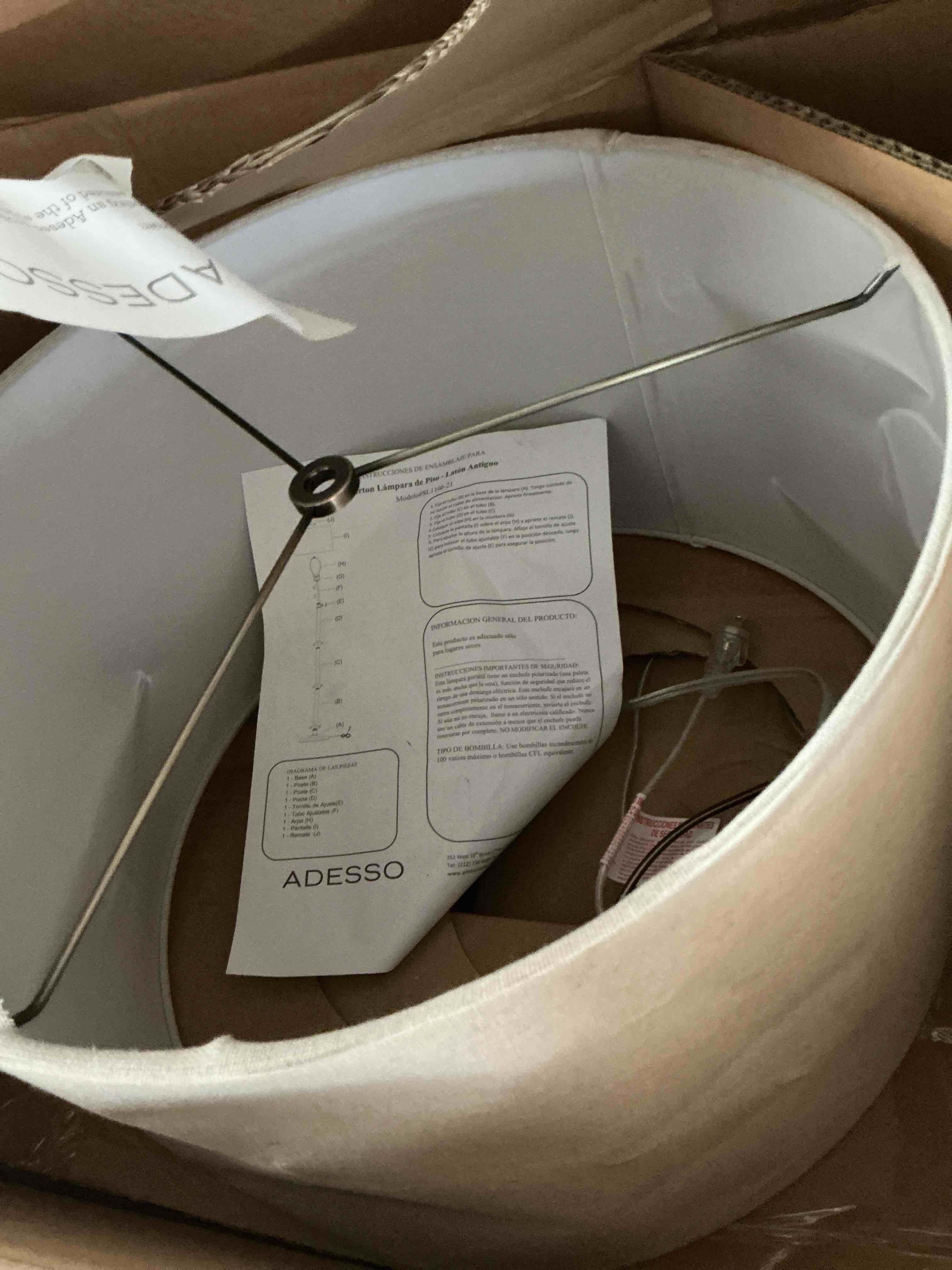 Condition photo showing Good Condition for outon beige large drum lamp shades for floor lamps, 16" top x16" bottom x 9" high, easy to assemble, replacement linen lampshades for table lamps & bedside lamps (1.65" spider) - amazon.com