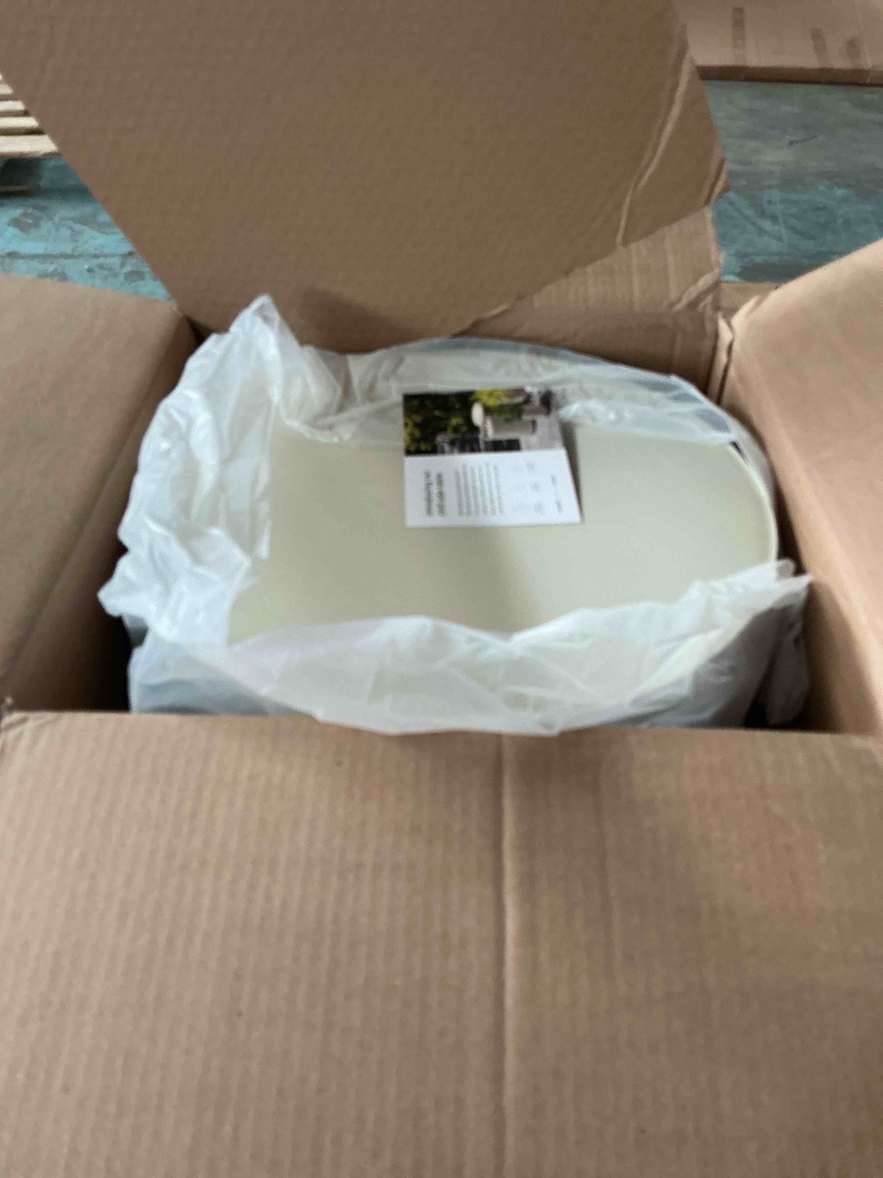 Condition photo showing New/Like New for veradek outdoor cooler side table - 2 in 1, white , 21 inch