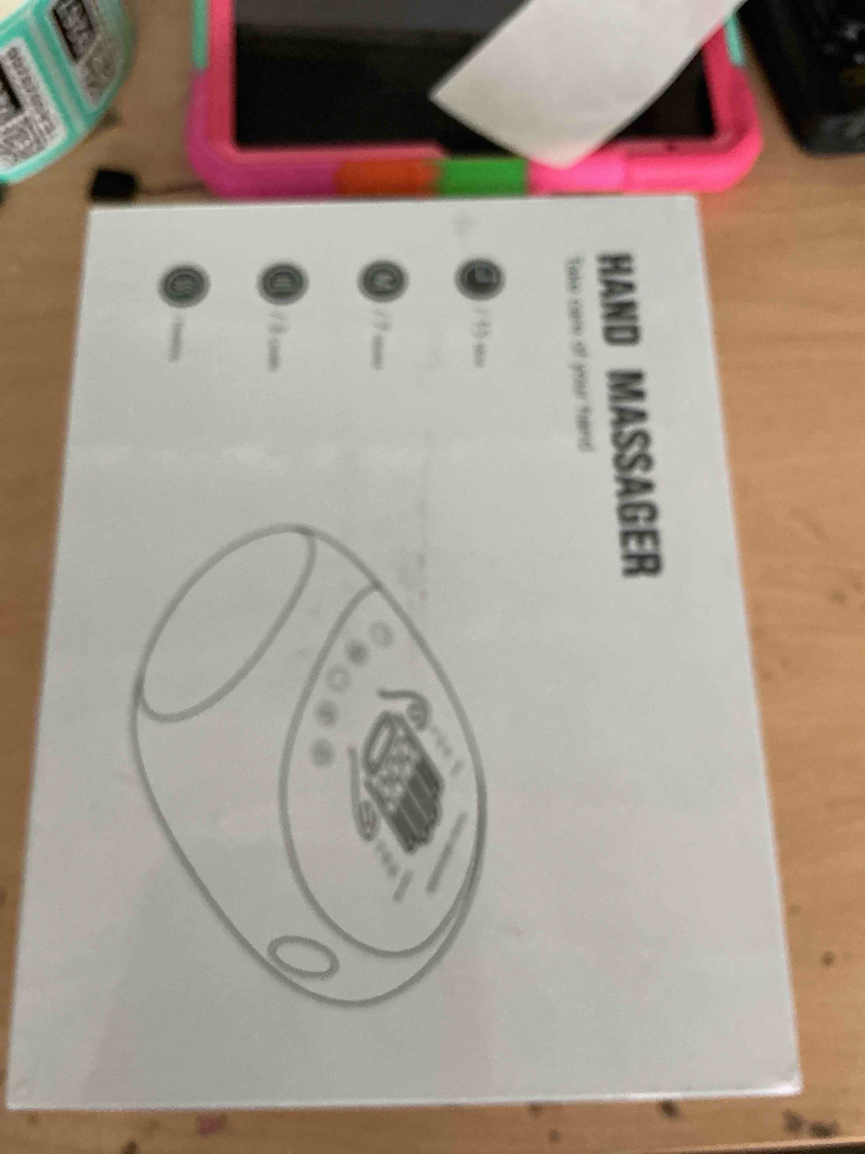 Condition photo showing New/Like New for hand massager with heat and compression for arthritis pain relief, with 5-finger individual therapy, fits all hand sizes,rechargeable & portable (white)