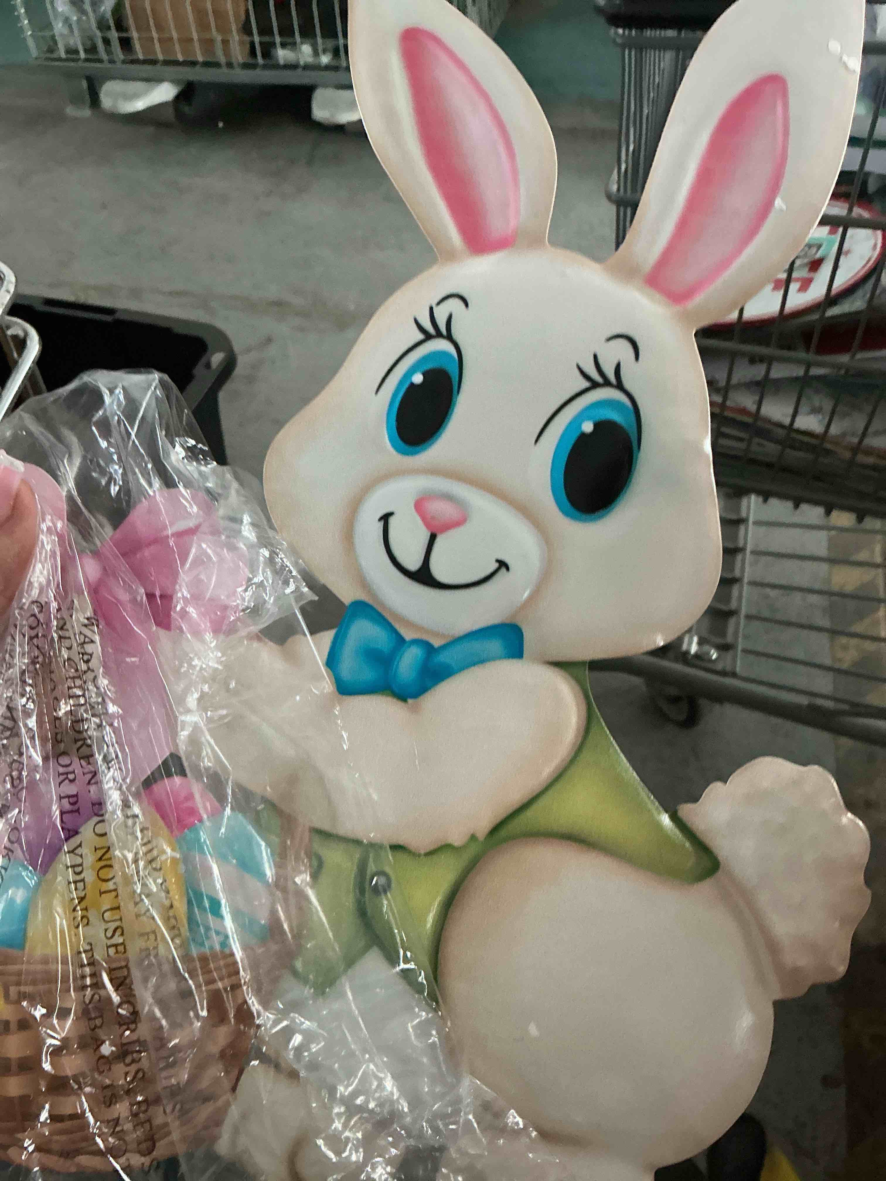 Condition photo showing New/Like New for yy gardenia easter decorations outdoor,2 pack metal easter egg bunny yard signs for outside,cute bunny garden stakes for lawn,yard,rabbit gifts for women6 inch