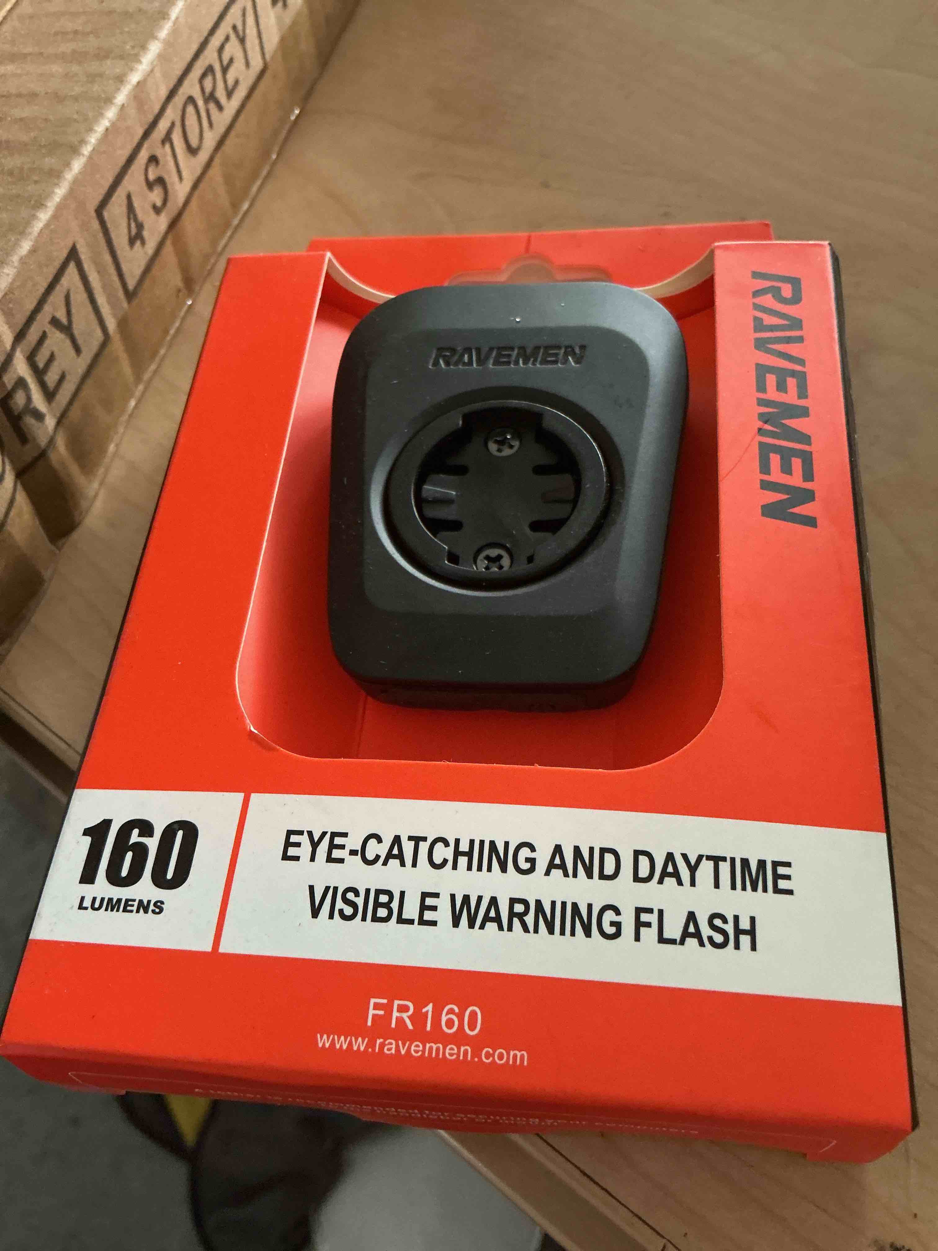 Condition photo showing New/Like New for ravemen fr300/ fr160 compatible with garmin bike computer, daytime be seen bicycle light, 6 modes cycling computer accessories, usb-c rechargeable for road bike, patent protected (fr300)