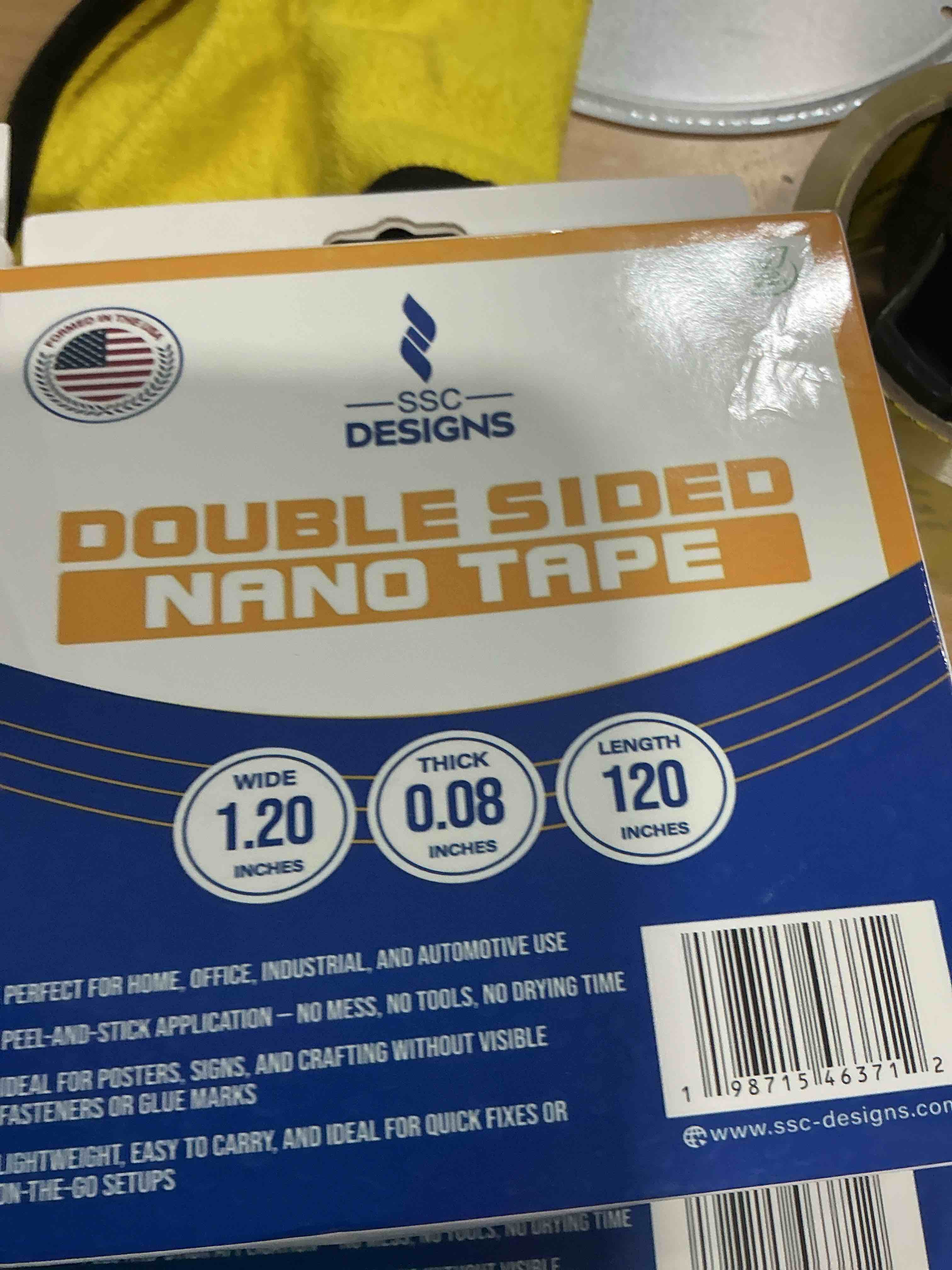 Condition photo showing New/Like New for 3 rolls double sided tape, nano tape, transparent adhesive tape, traceless adhesive tape, removable, washable, reusable, suitable for carpets, photo walls, 9.85 feet per roll 9.85 feet set of 3