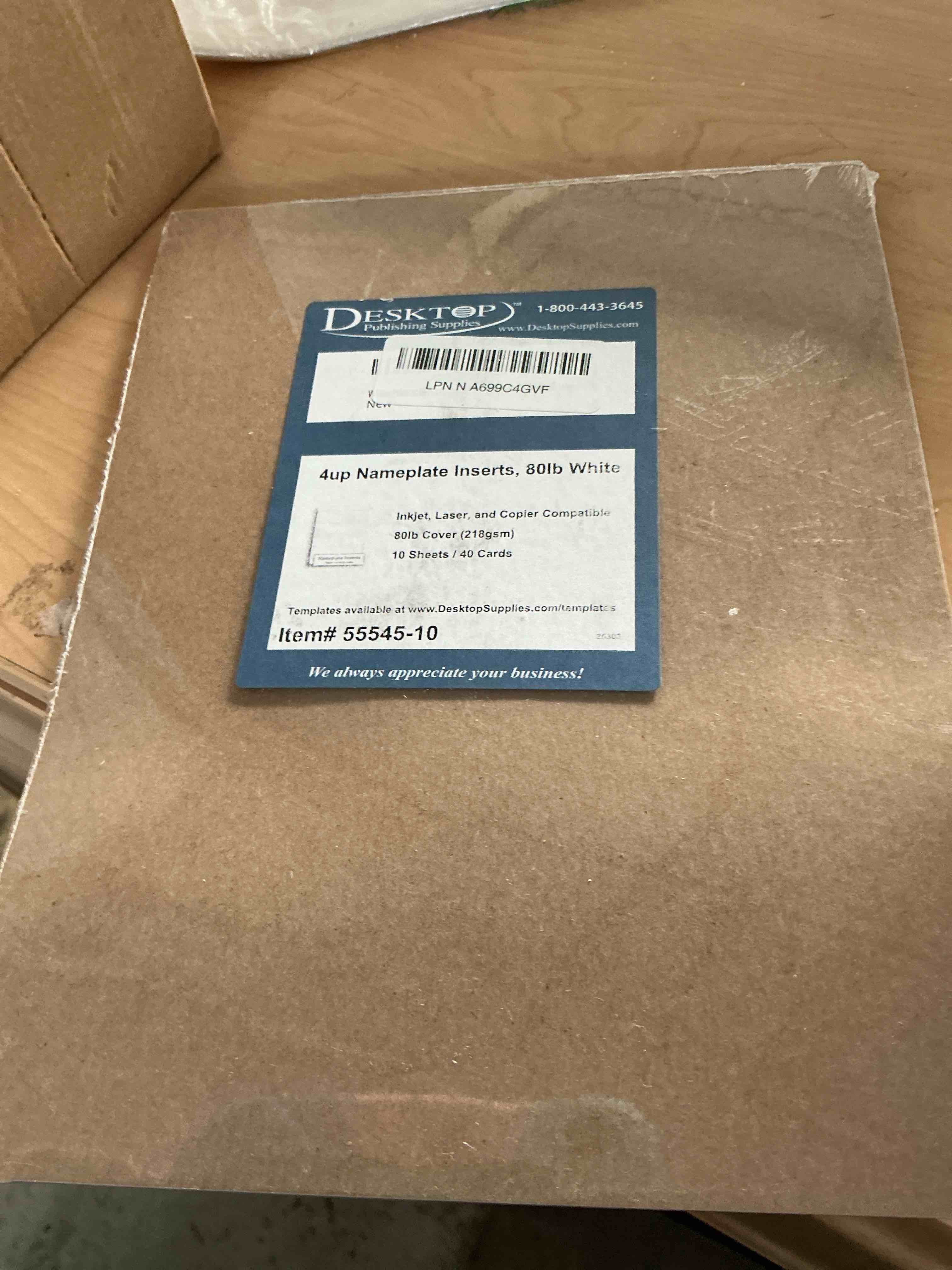Condition photo showing New/Like New for customizable name badge inserts 3.5x2.25 inch (320 cardstock refills) white printable name tag inserts 2.25x3.5 inch compatible with inkjet and laser printers with easy tear paper
