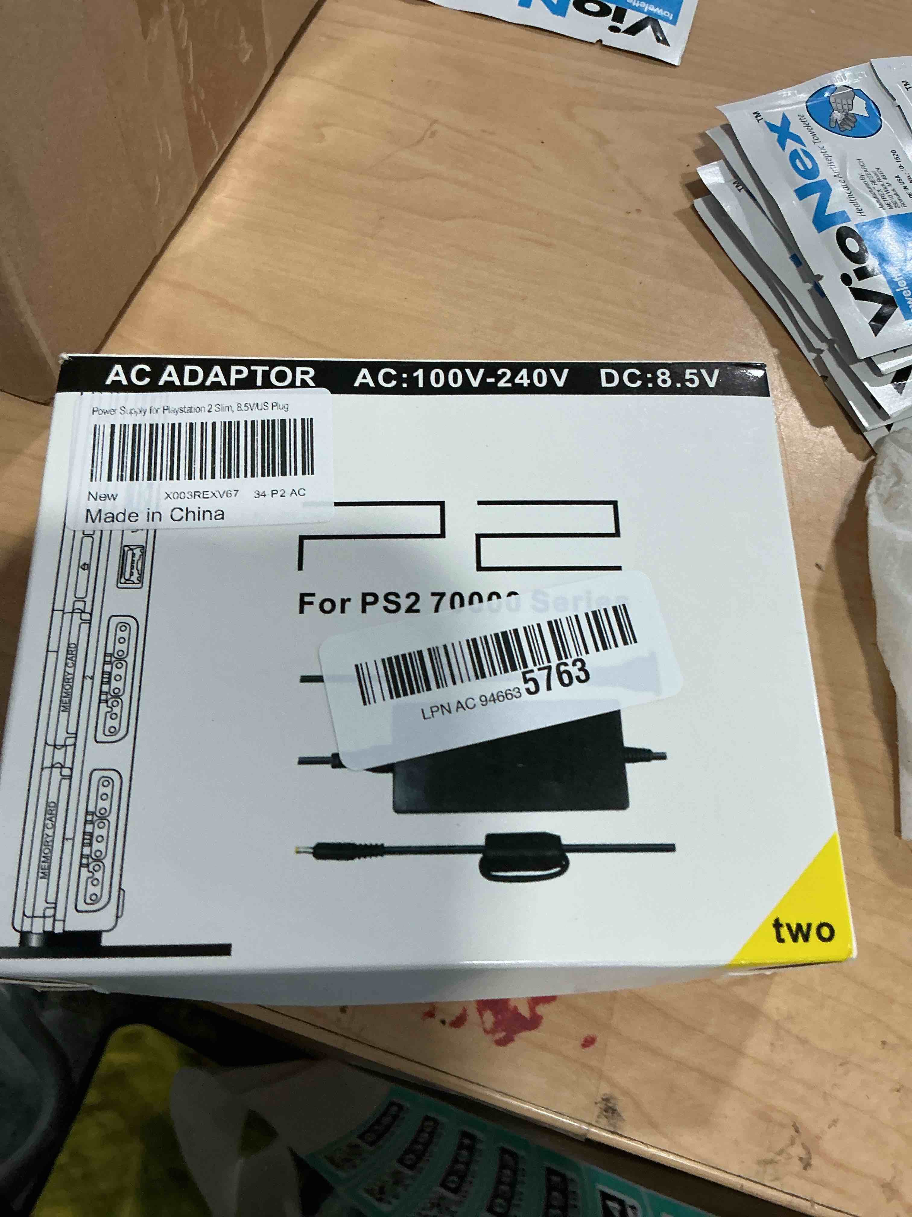 Condition photo showing New/Like New for power supply for ps2, replacement ac adapter charger cord for sony playstation 2 ps2 slim a/c 70000 gaming console