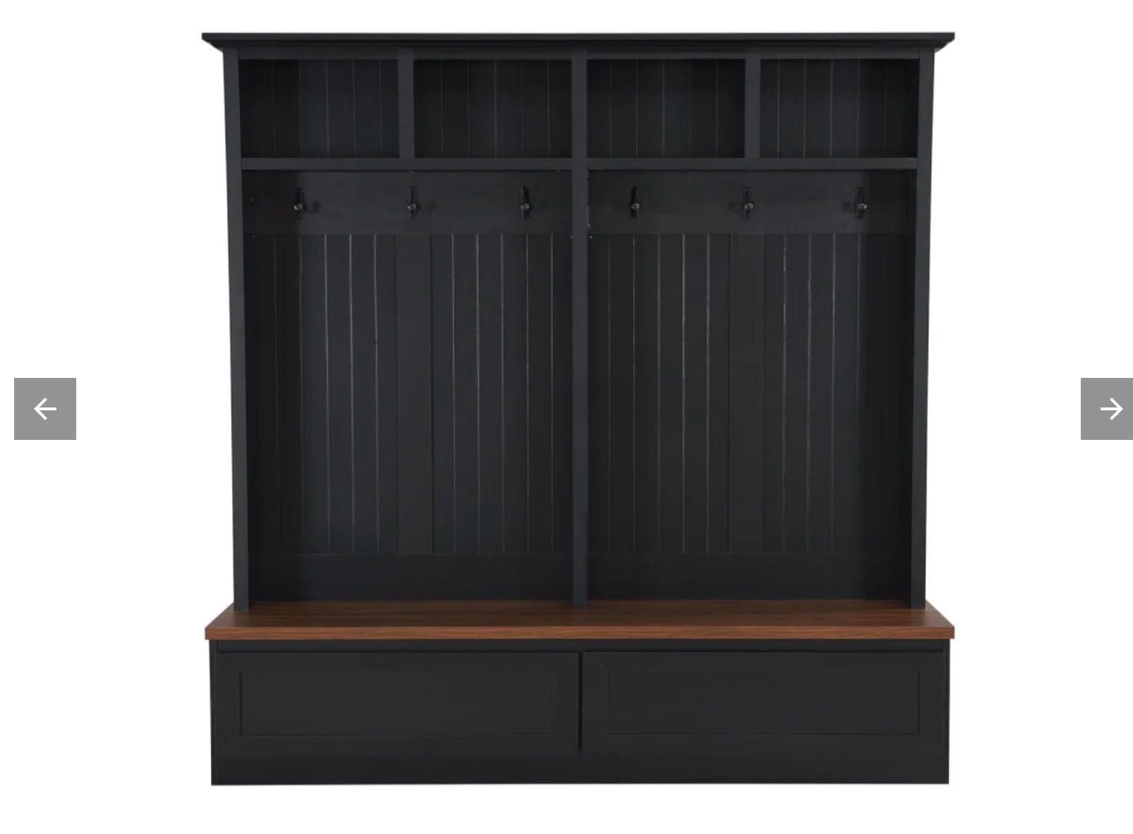 farmhouse 4-in-1 hall tree with wood grain bench, mudroom versatile coat rack with 2 large drawer, 59466050 box one of two only