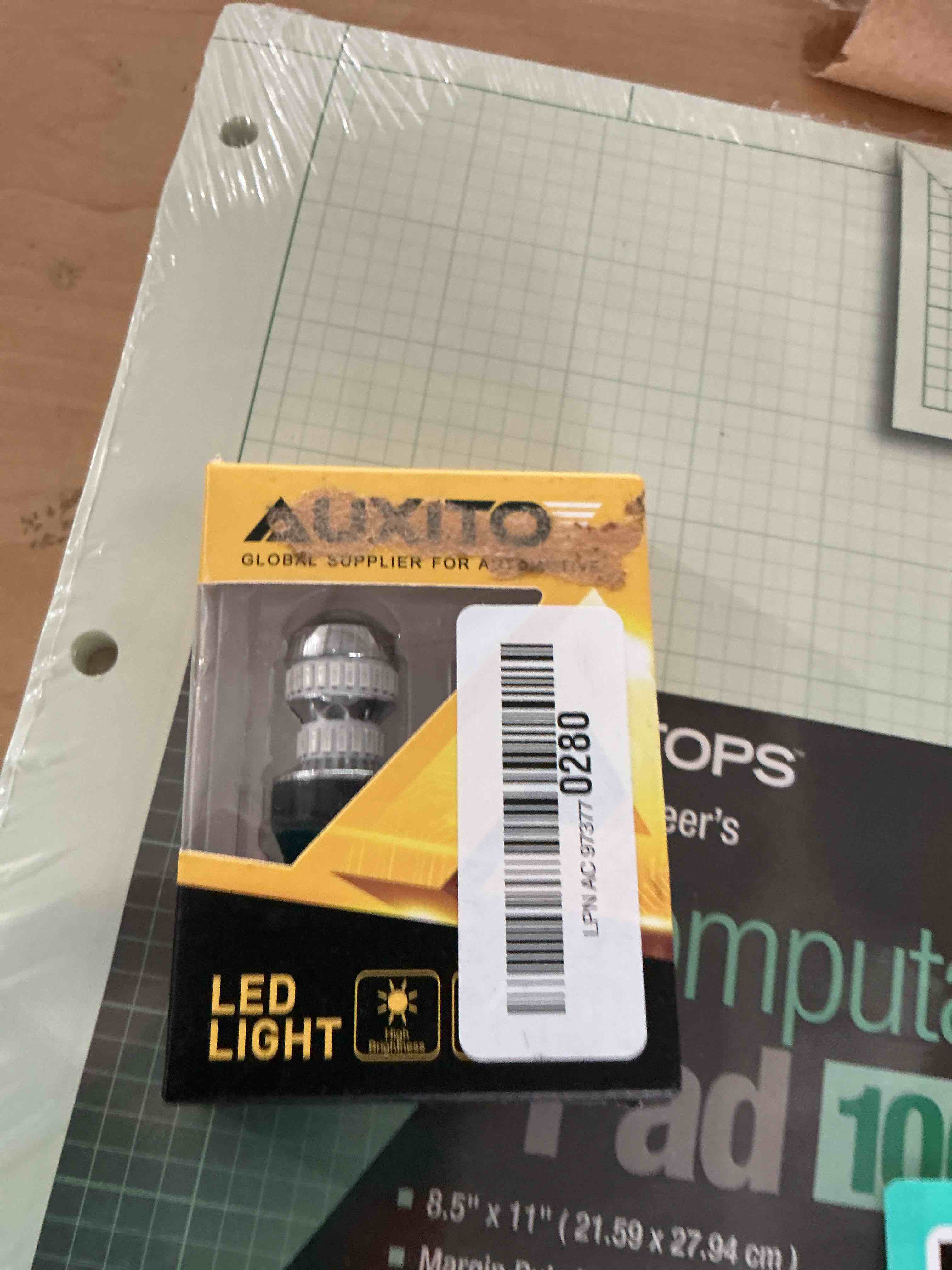 Condition photo showing New/Like New for auxito upgraded 7440 7443 led bulb red for tail lights brake lights, super bright t20 w21w 7441 7444 led replacement for stop tail brake signal lights, pack of 2 red 7443/7440