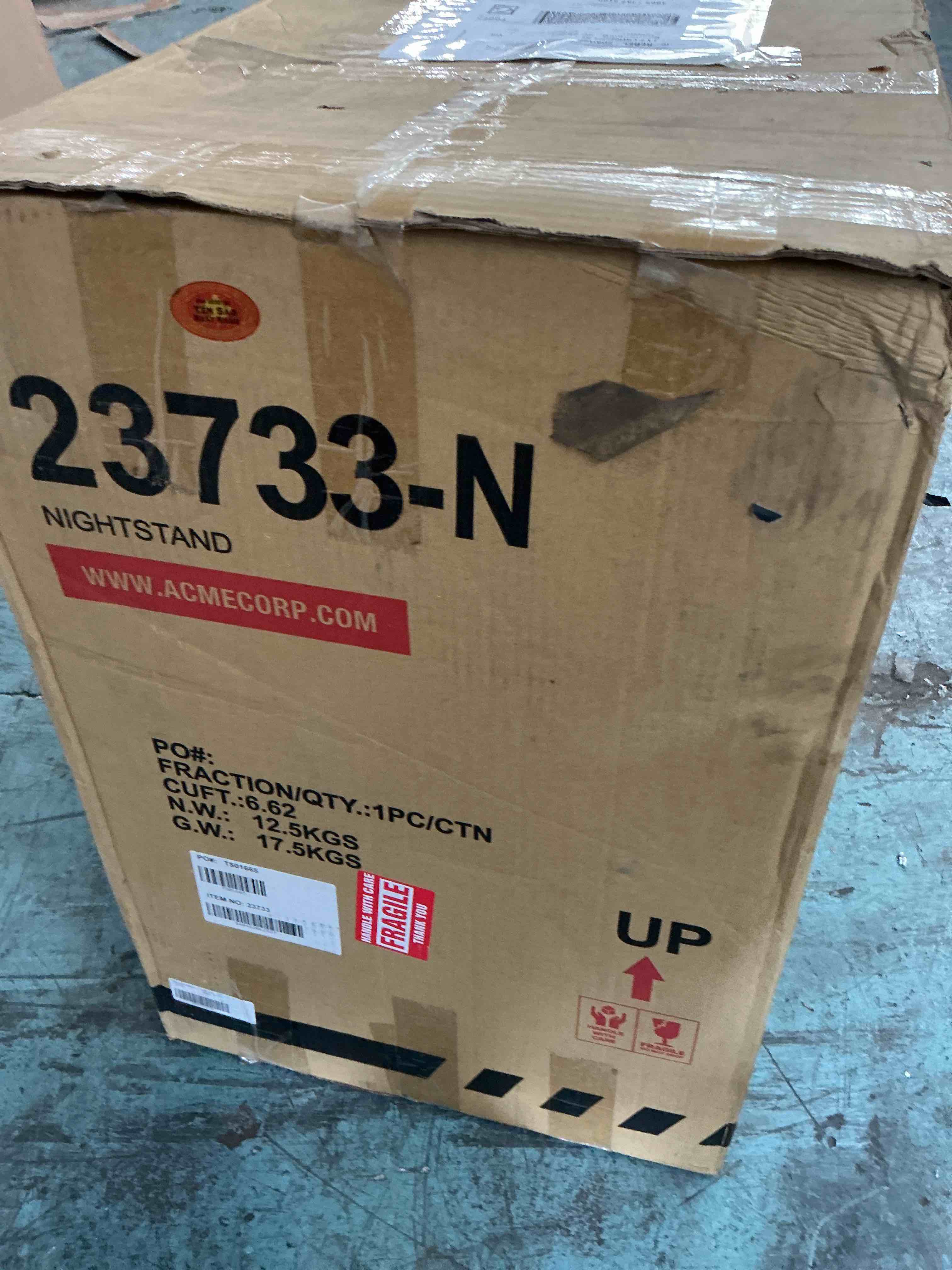 Condition photo showing New/Like New for acme furniture louis philippe 23733 nightstand, black, one size