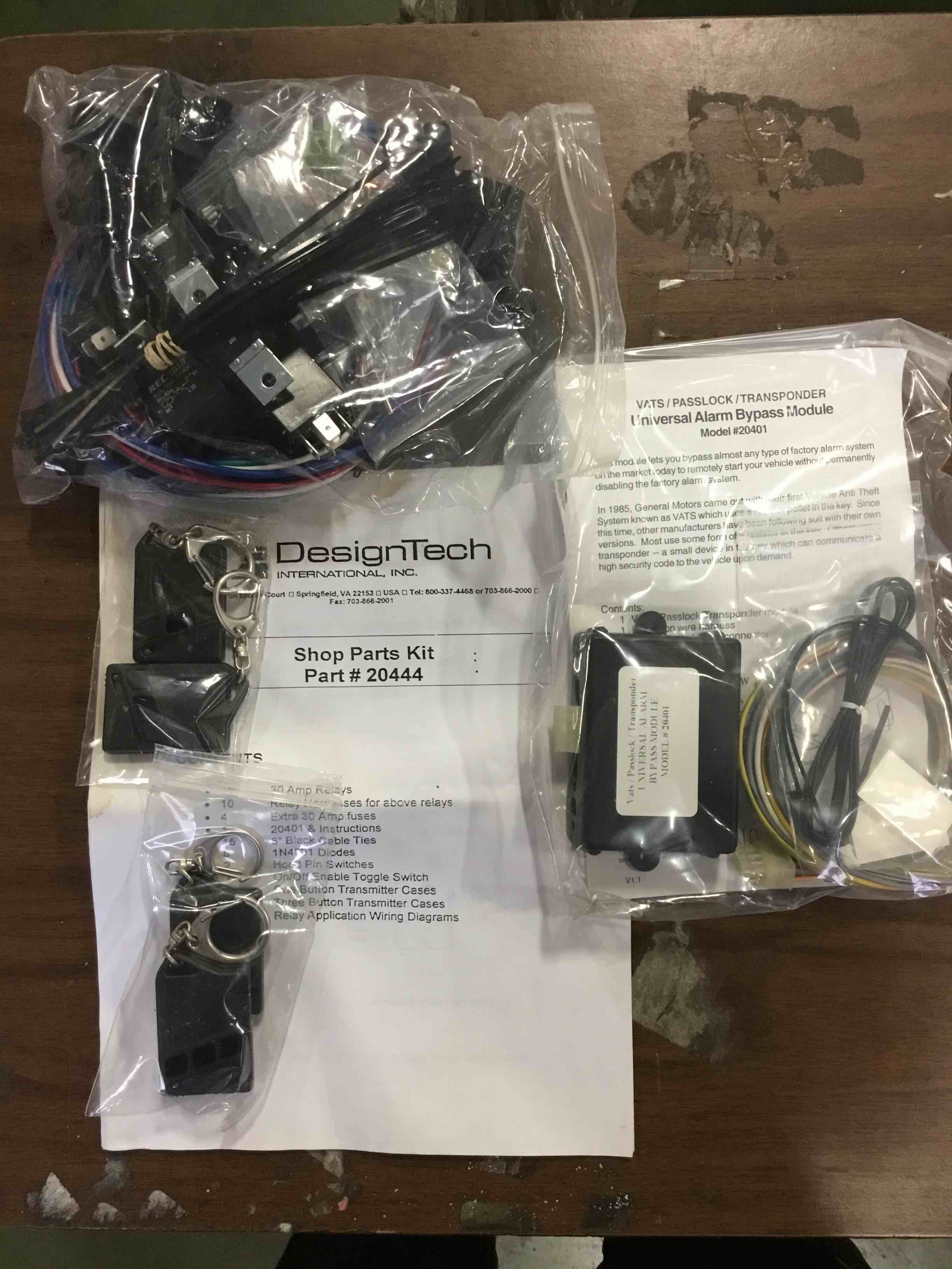 Design Tech Shop Parts Kit Remote Start #20444
