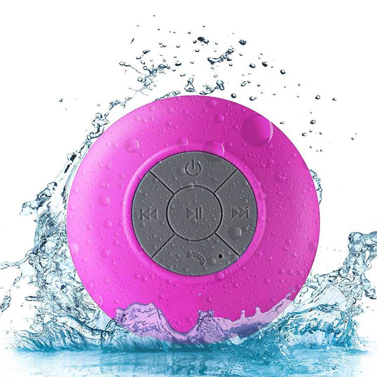 Waterproof Wireless Bluetooth Speaker with Suction Cup-Pink