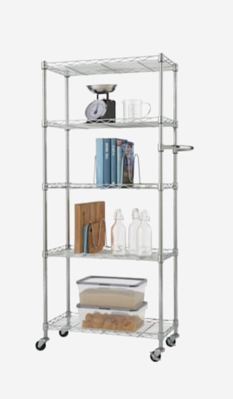 TRINITY Basics 24-in W x 12-in D x 55.5-in H 5-Tier Steel Decorative Shelving Unit