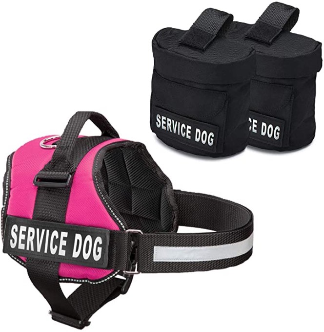 Industrial Puppy Service Dog Harness/Backpack, Medium , Hot Pink