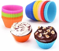 Reusable 24 Pack Muffin/Cupcake Silicone Baking Cups/Liners.Red.