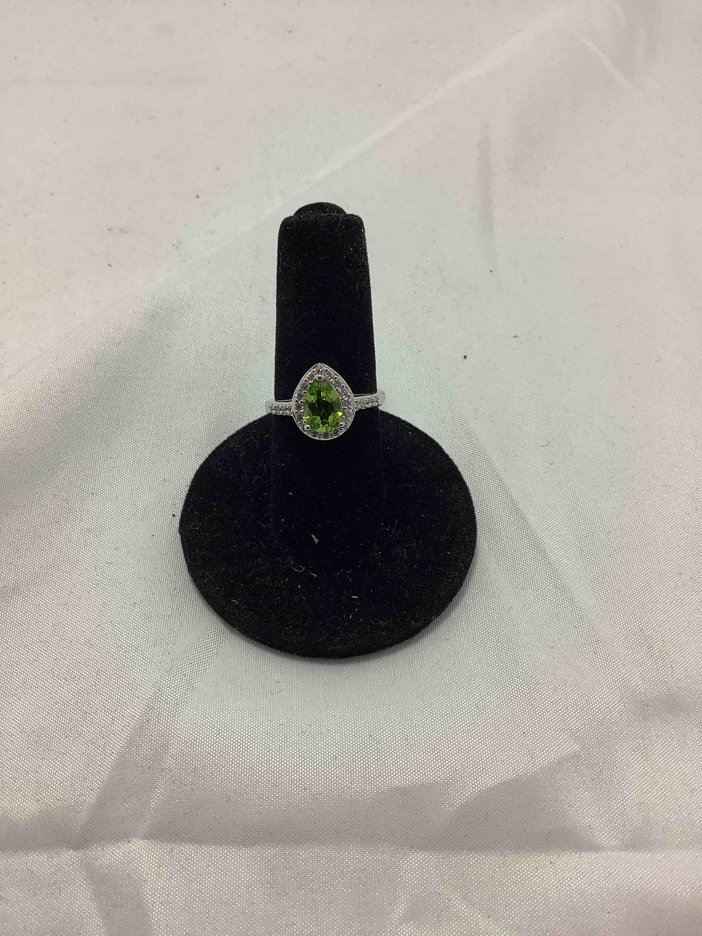 Peridot and White Sapphire Dinner Ring