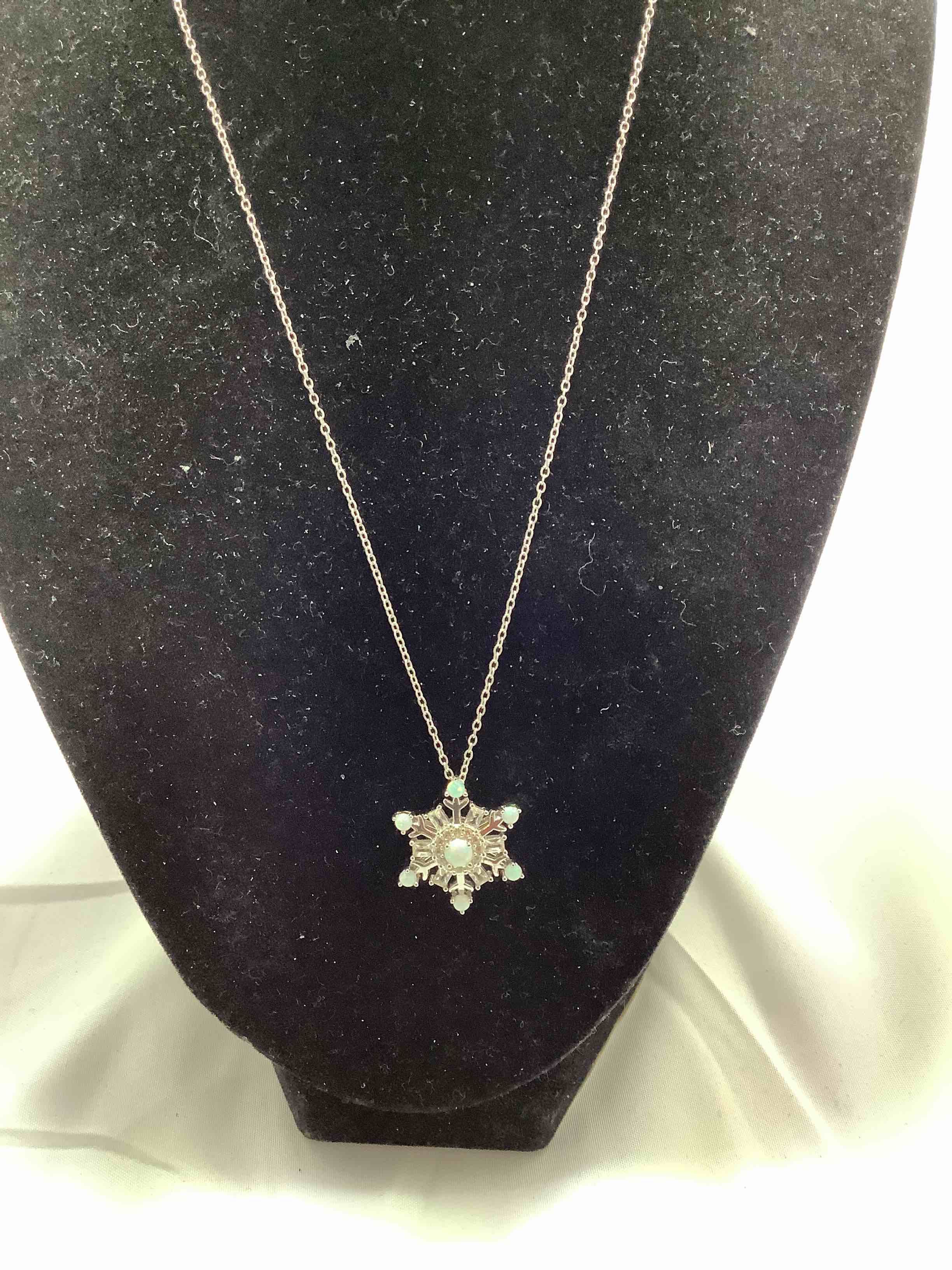 Opal snowflake Necklace