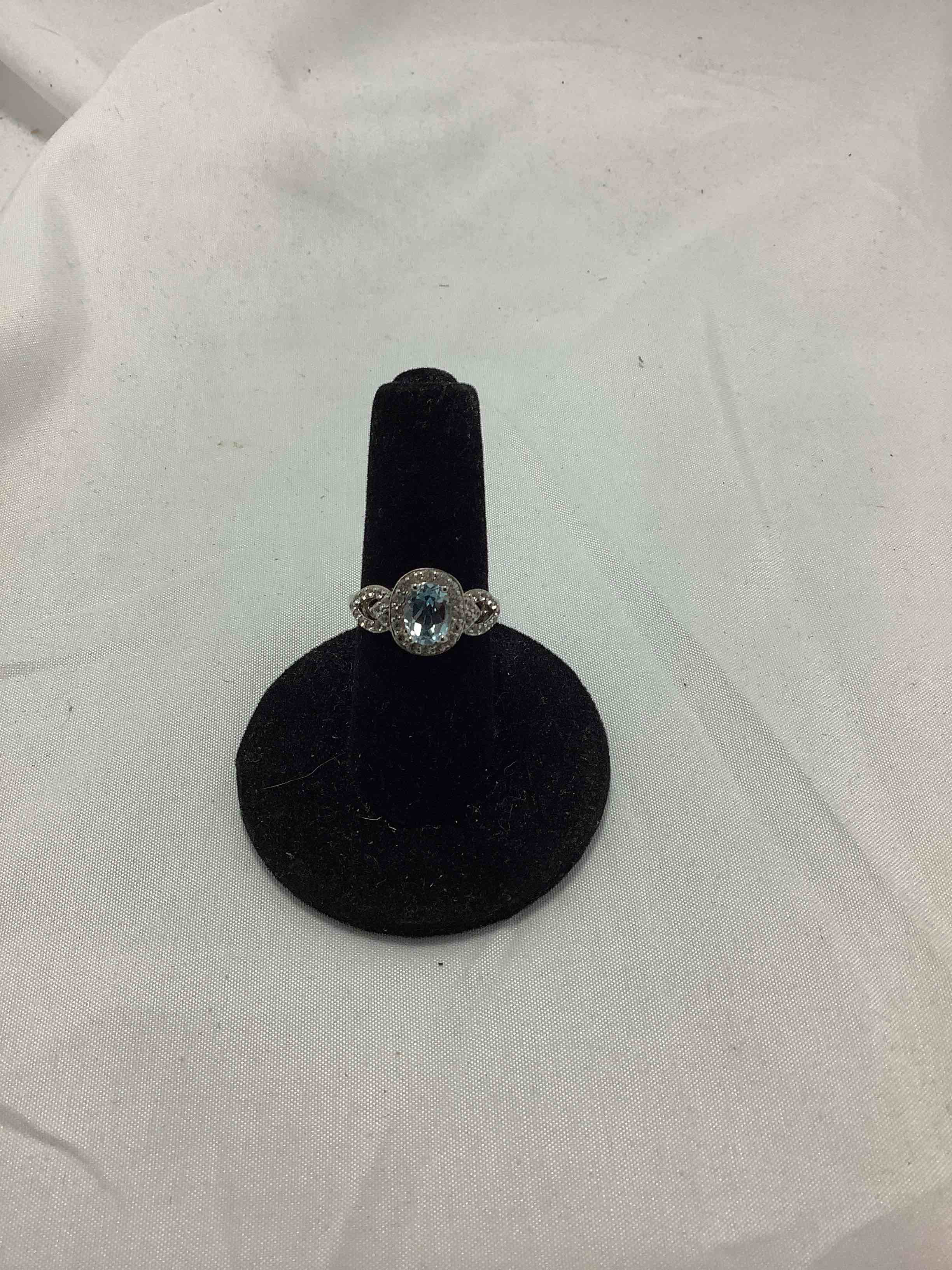 Blue and White Topaz Ring