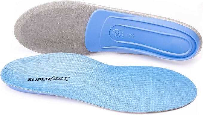 Superfeet All-Purpose Support Medium Arch Insoles (Blue) - Trim-To-Fit Orthotic Shoe Inserts - Professional Grade - Men 5.5-7 / Women 6.5-8