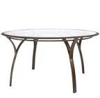 Mallin 54” Round Glass Patio Dining Table Bronze 