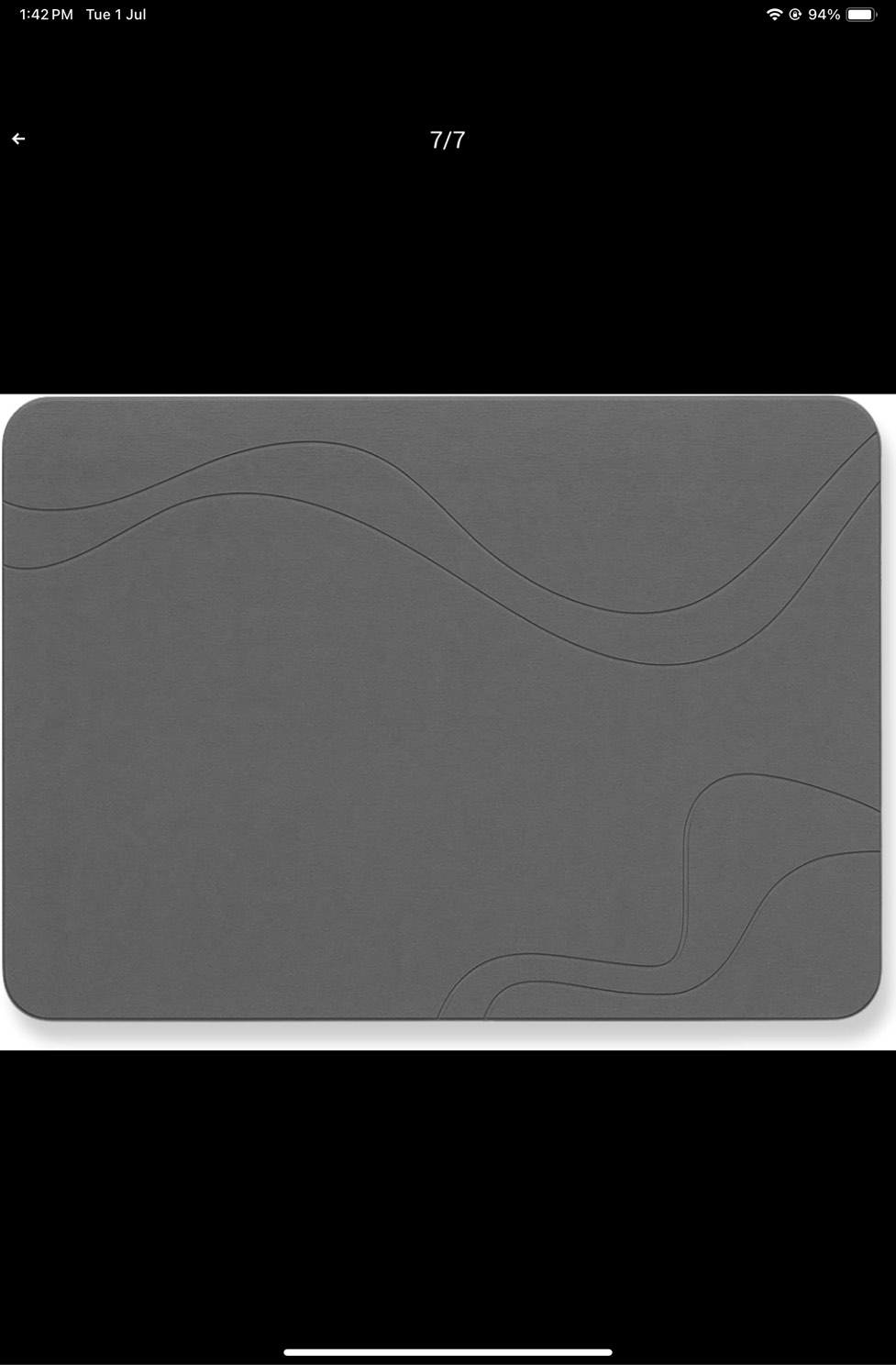 Diatomaceous Earth Bath Mat - Quick Dry, Super Absorbent & Anti Slip Shower Mat - Easy to Clean Large Stone Bath Mat for Kitchen, Bathroom - Gray Diatomite Bath Mat (23.5"x15")