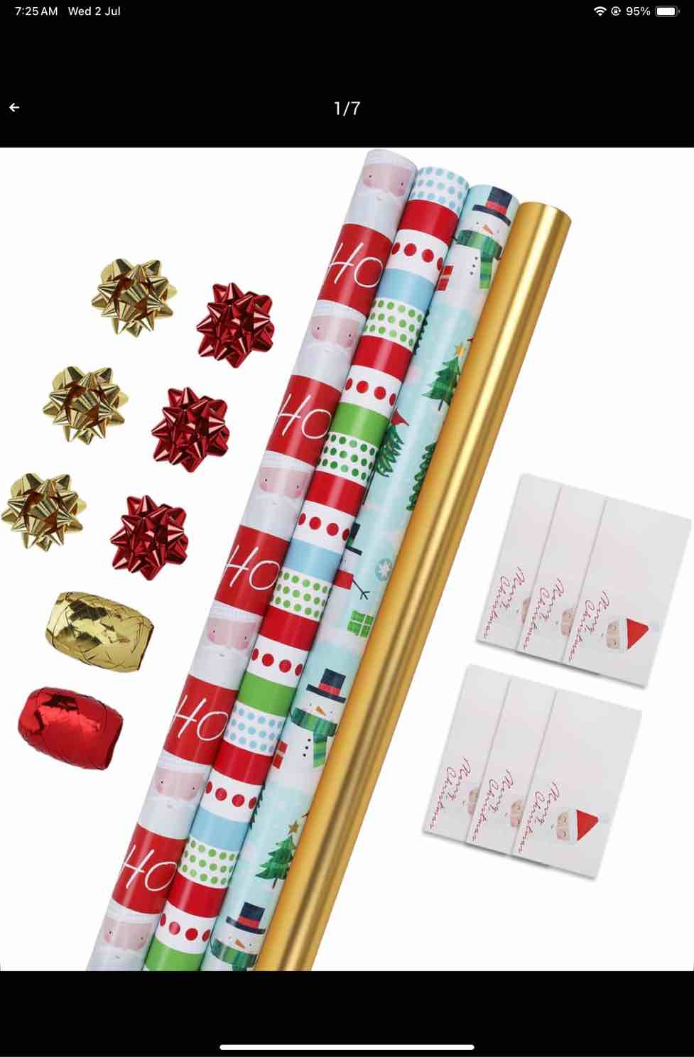 LaRibbons Christmas Wrapping Paper Set, Snowman & Colorful Polka Dot Design with Gift Bow & Ribbons & Tags, Perfect for Holiday, Party, Xmas Celebration,30 Inch X 10 Feet (4Rolls, 100 sq.ft.ttl.)