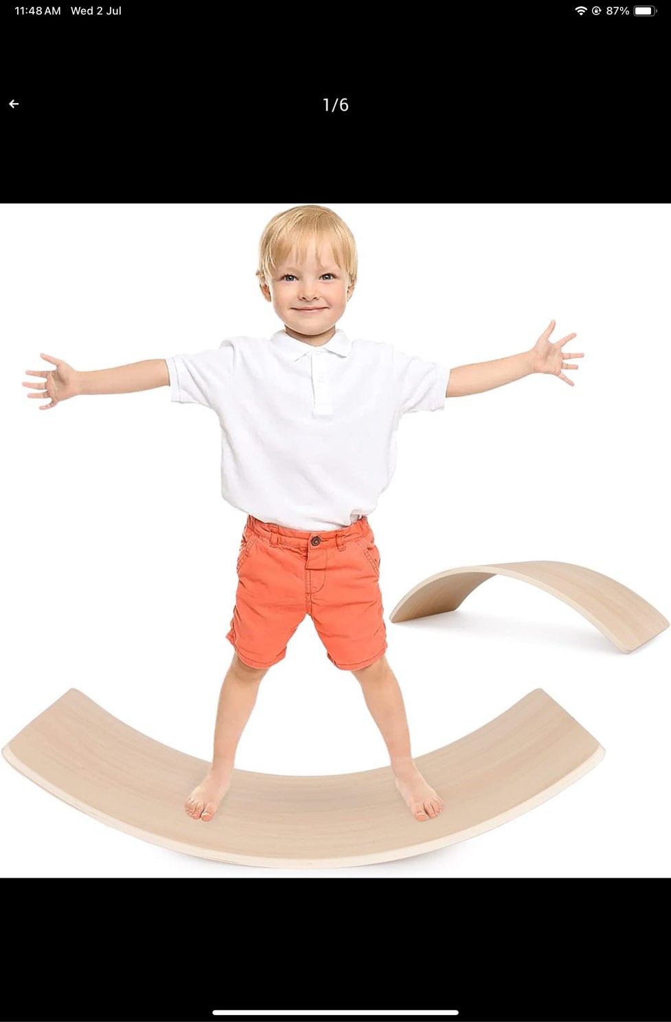 Wobble Balance Board for kids Toddler Open Ended Learning, 35 Inch Natural Wood Rocker Board for Children's Room Yoga Classroom Original wood