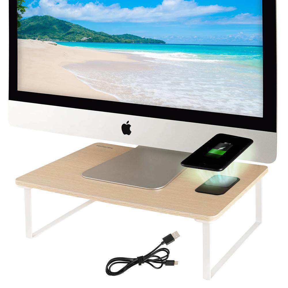 Homeries Computer Monitor Stand with Charging Pad