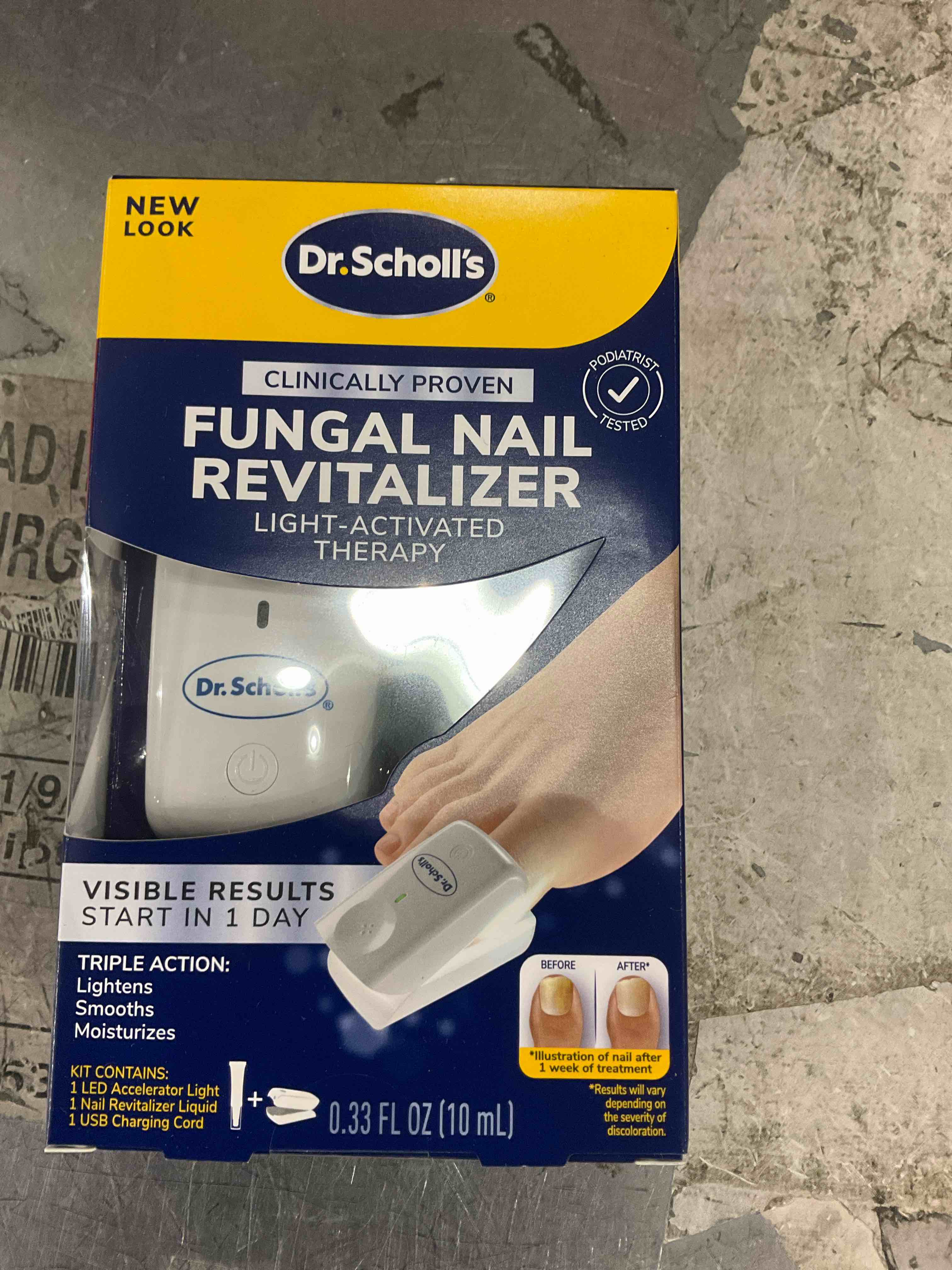 Dr. Scholl's Fungal Nail Treatment Revitalizer LED Light-Activated Therapy, Erase Toenail Discoloration Fungus, 10 ml