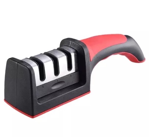 Knife Sharpener - Professional Kitchen 3 Stage Knife Sharpener for Straight and Ceramic knives, Diamond, Tungsten Steel and Ceramic Rod Helps Restore and Polish Blades, Quickly, Safe and Easy to Use