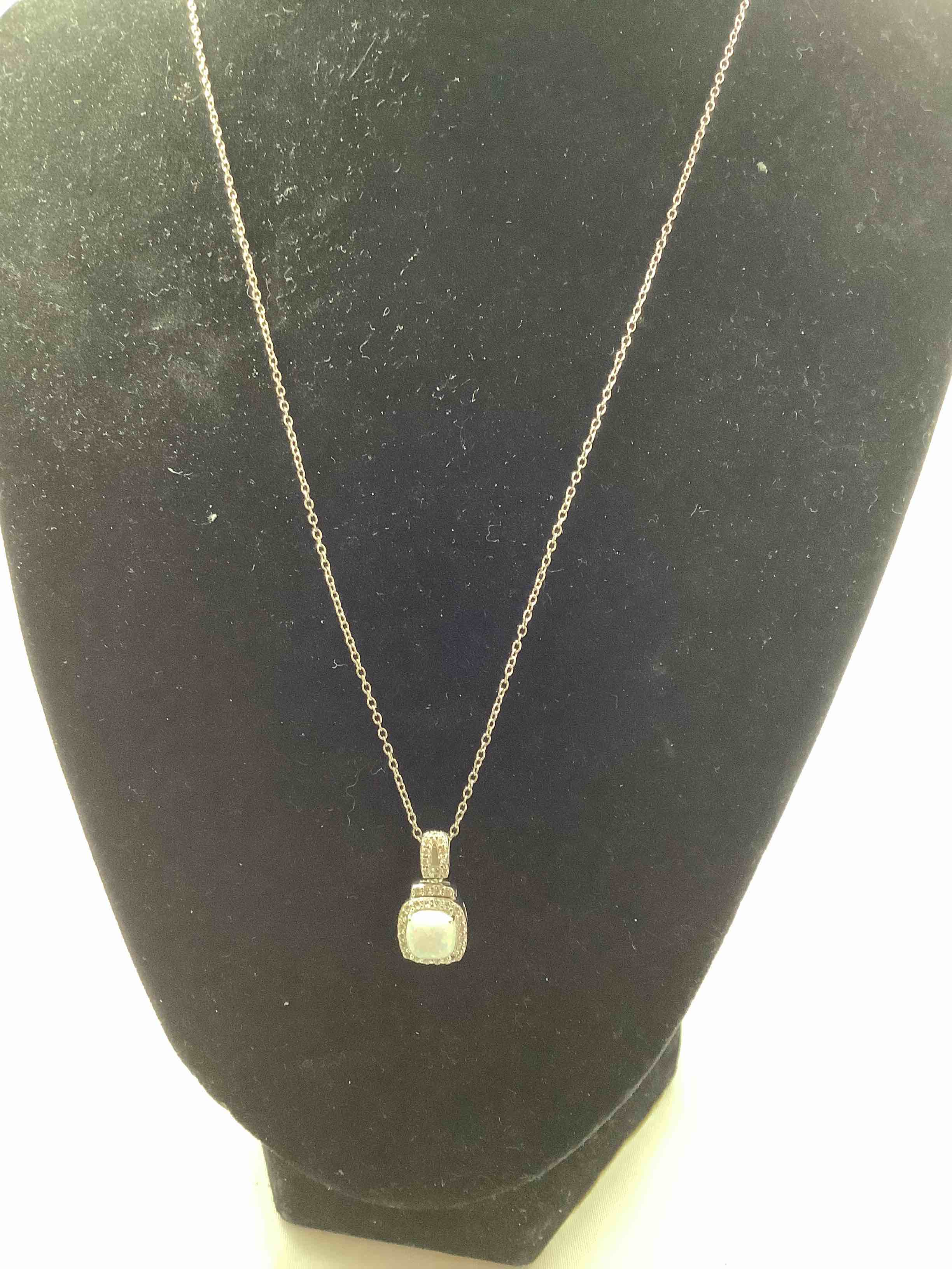 Opal and White Topaz Necklace 