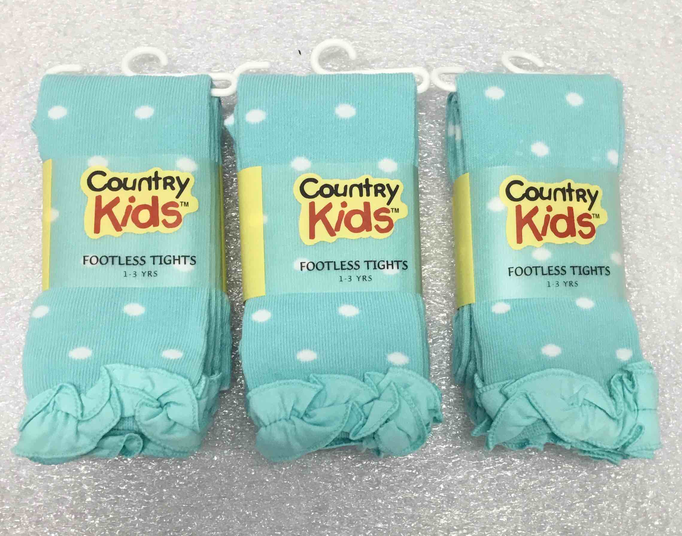 Size 3-5 Years Country Kids Ruffle Dot Footless Tights.