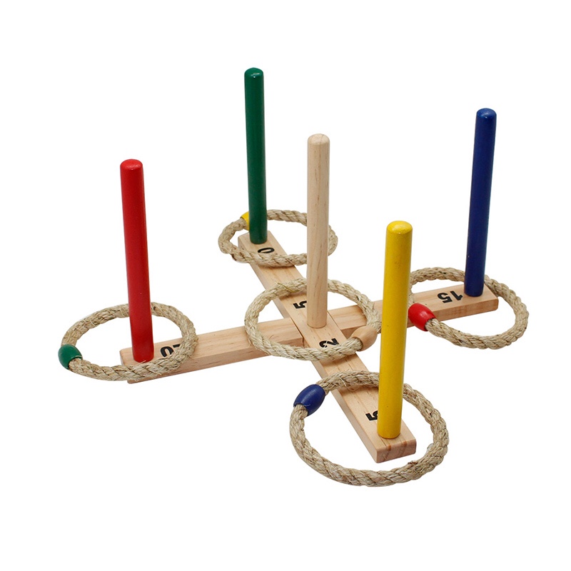Wooden Family Ring Toss Game 