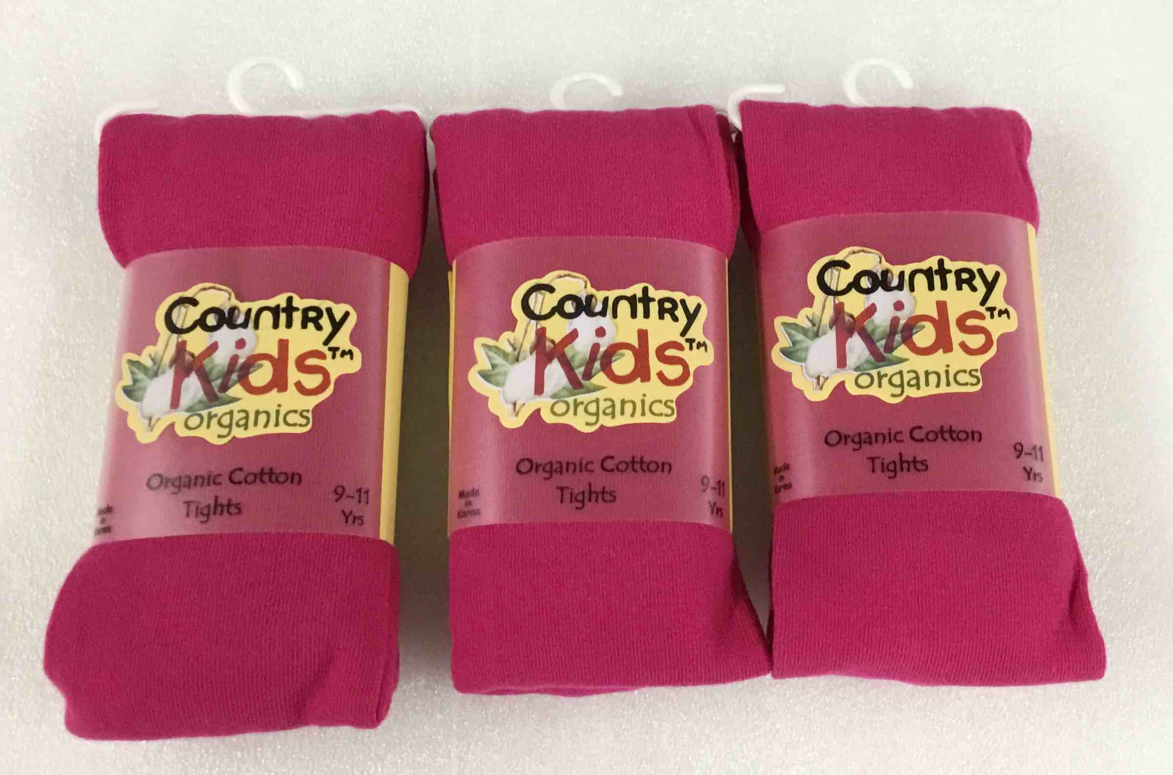 0-12 Months Country Kids Organic Cotton Tights, Hot Pink.