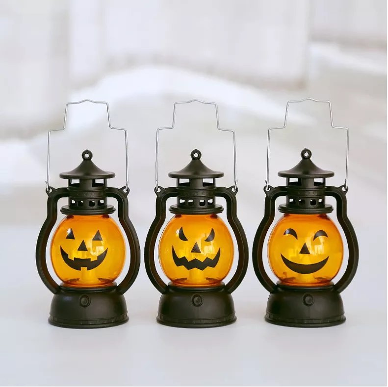 Mini LED Halloween Pumpkin Lanterns. Set Of 3.