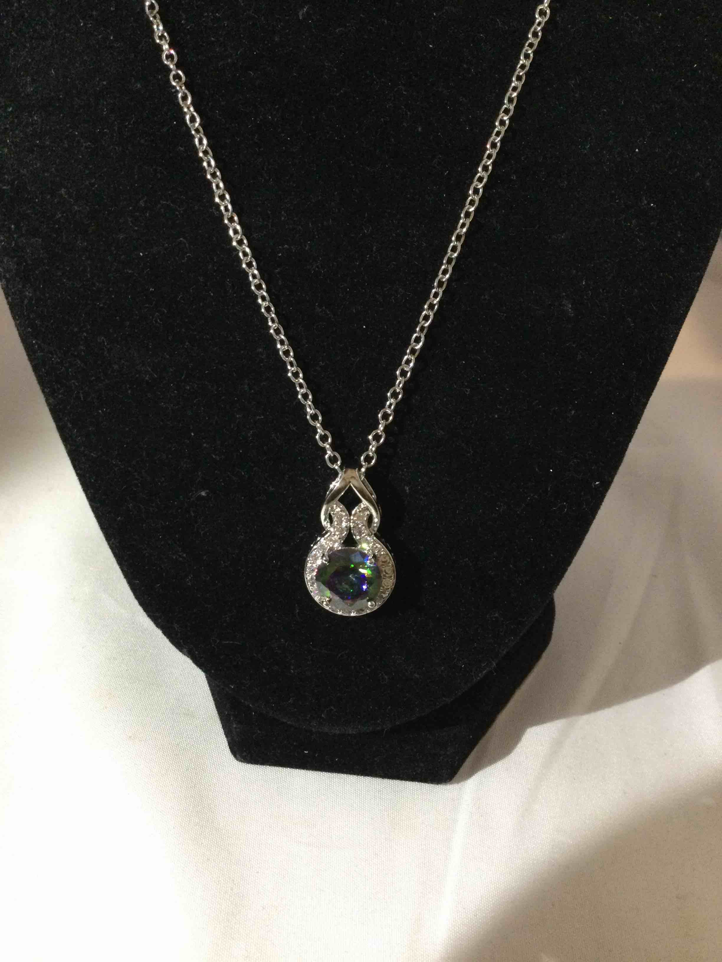 Condition photo showing New/Like New for mystic topaz necklace
